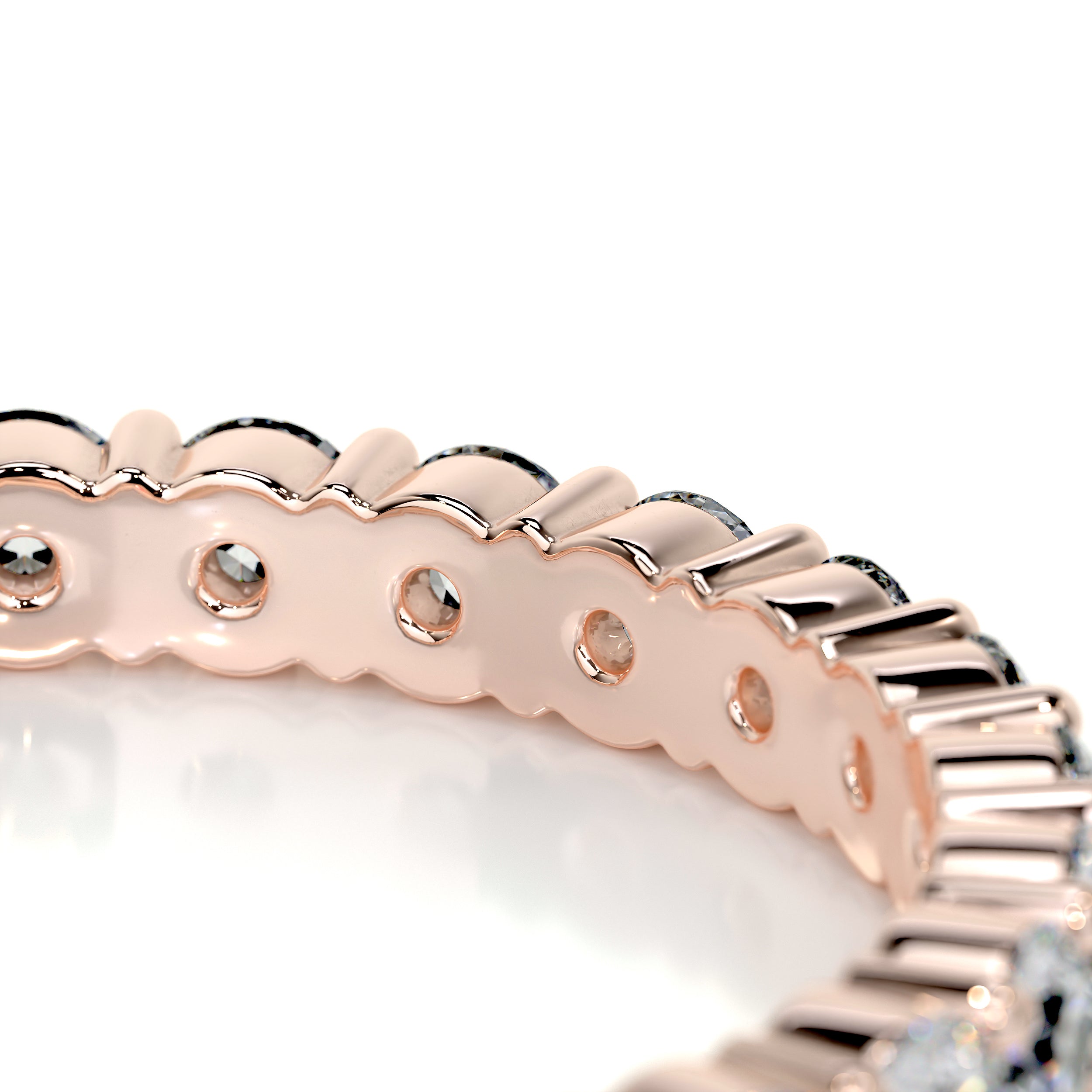 Trinity Eternity Wedding Ring (0.9 Carat) -14K Rose Gold
