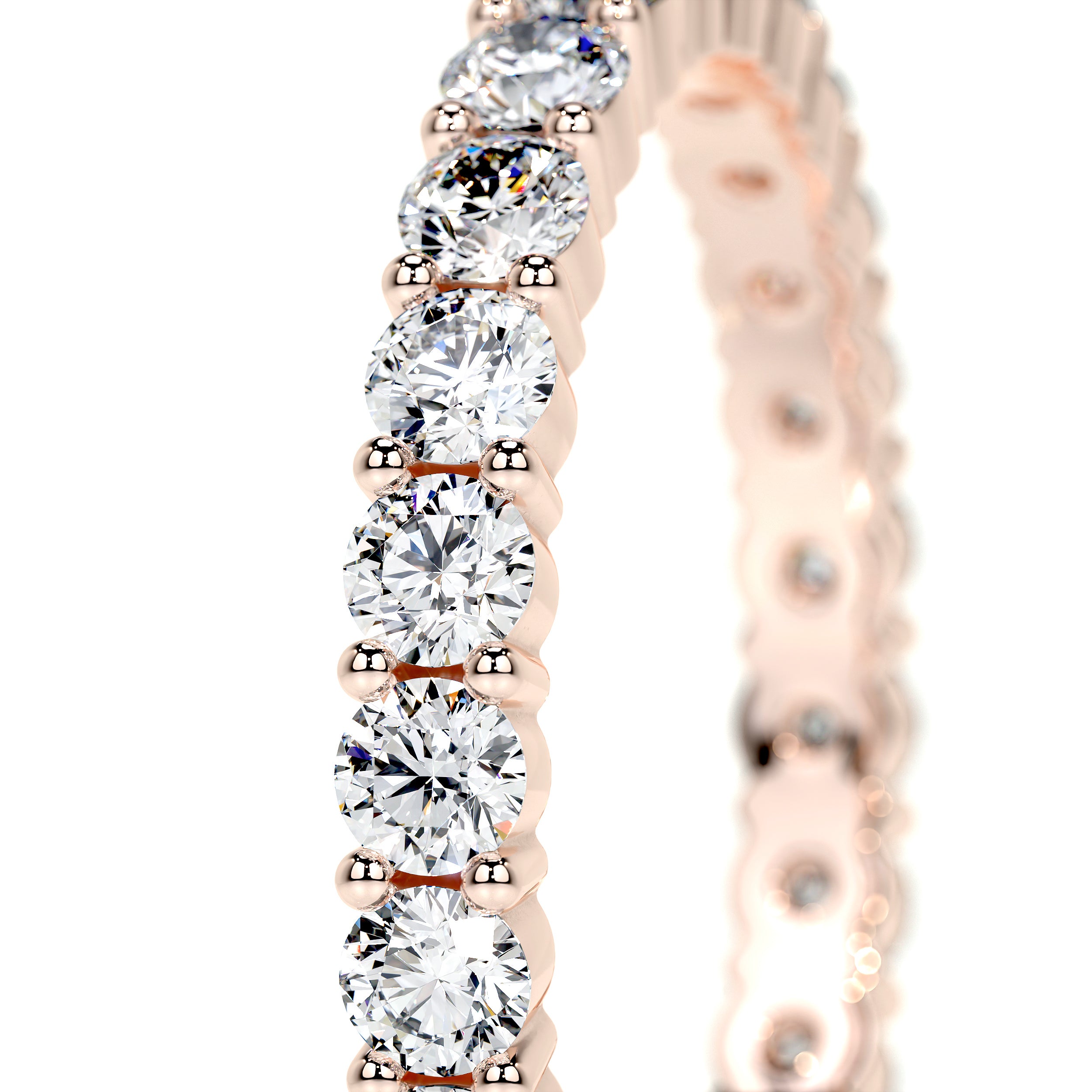 Trinity Lab Grown Eternity Wedding Ring   (0.9 Carat) -14K Rose Gold