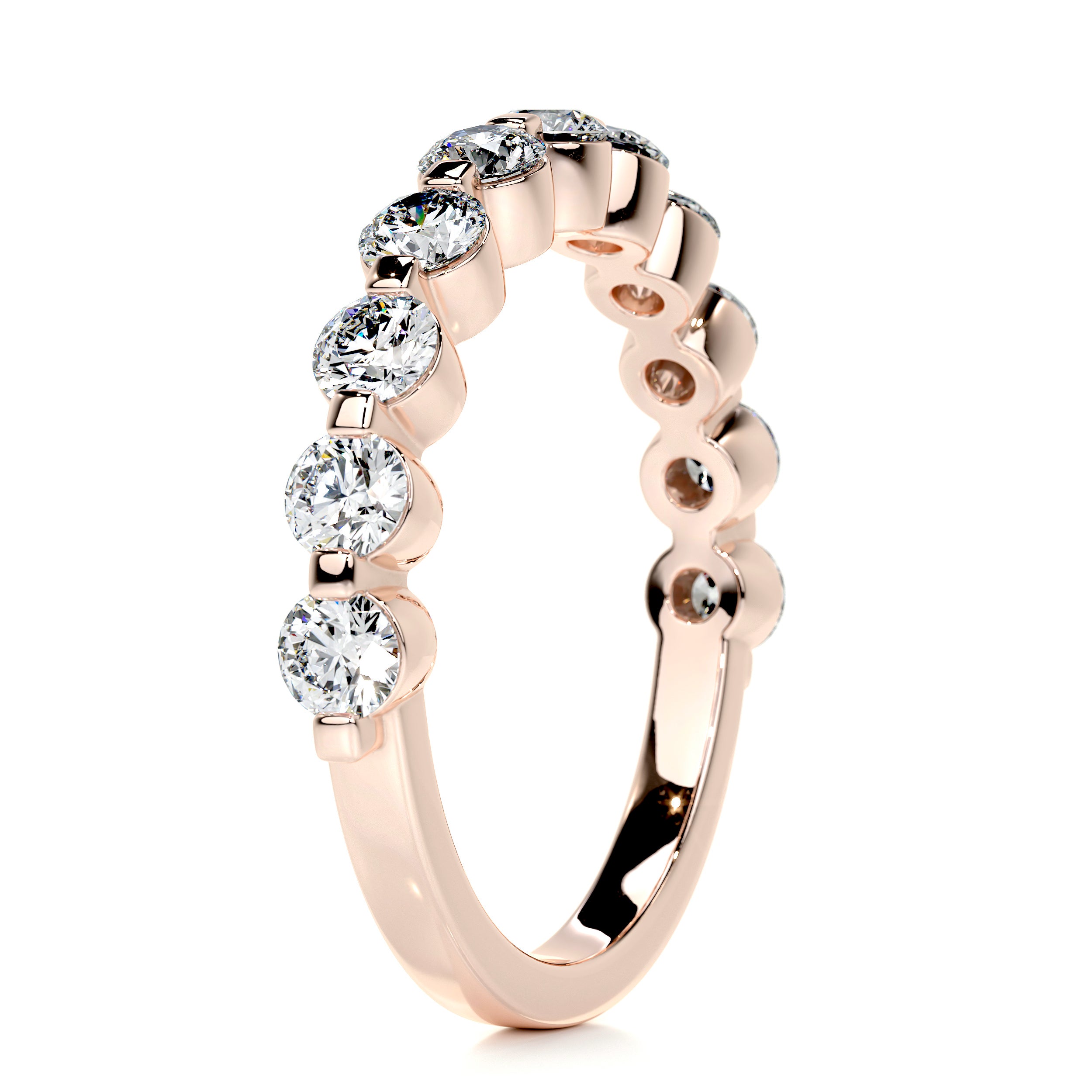 Josie Half-Eternity Wedding Ring   (1 Carat) -14K Rose Gold