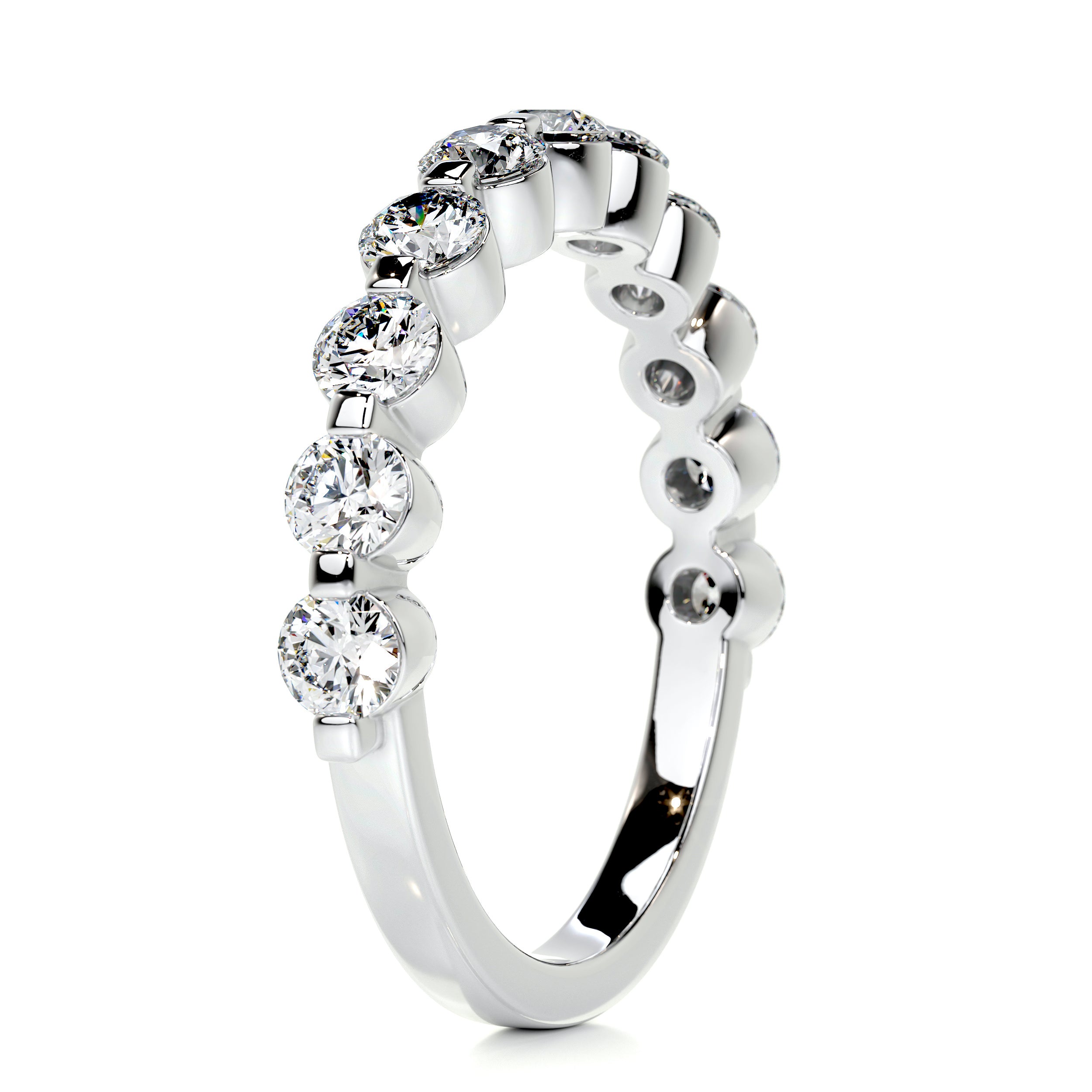 Josie Half-Eternity Wedding Ring   (1 Carat) -18K White Gold