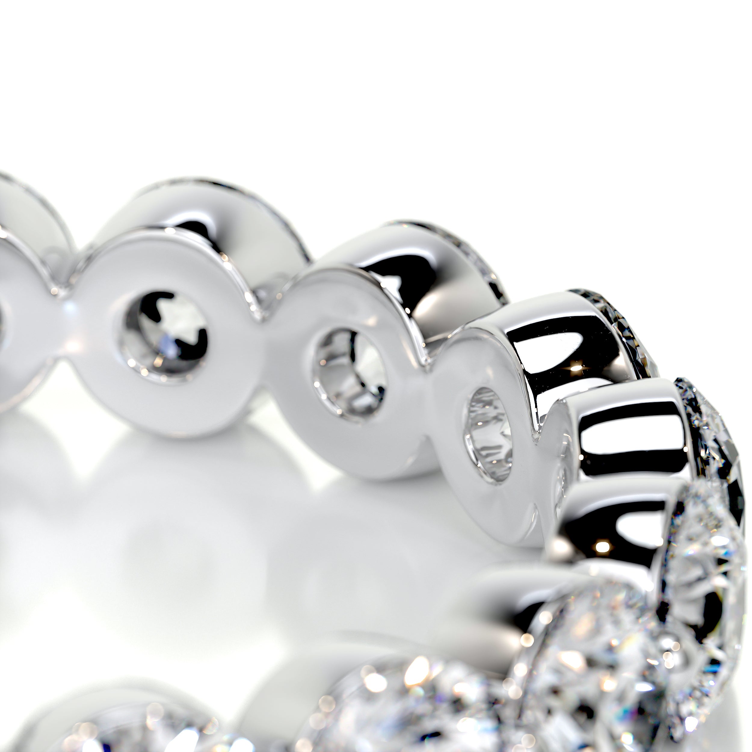 Josie Half-Eternity Wedding Ring   (2 Carat) -18K White Gold