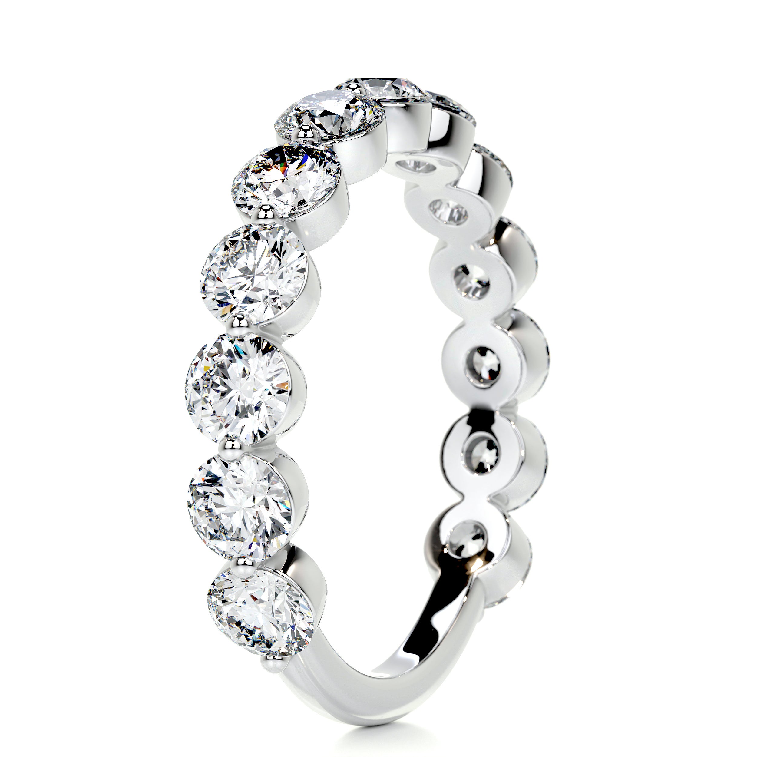 Josie Half-Eternity Wedding Ring (2 Carat) -18K White Gold