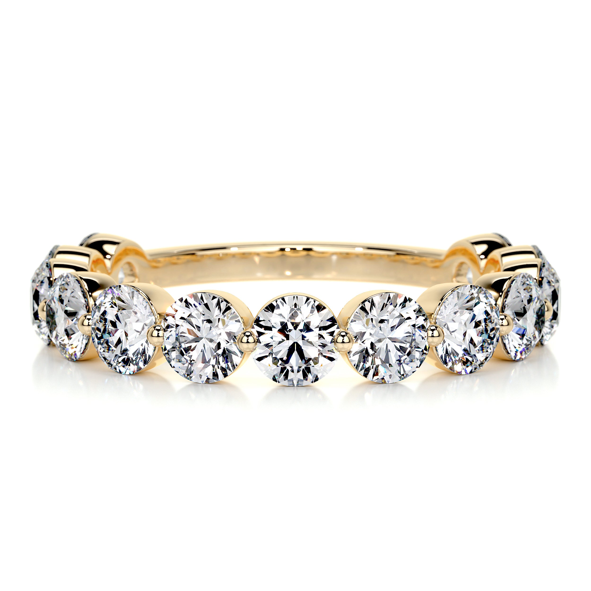 Josie Half-Eternity Wedding Ring   (2 Carat) -18K Yellow Gold