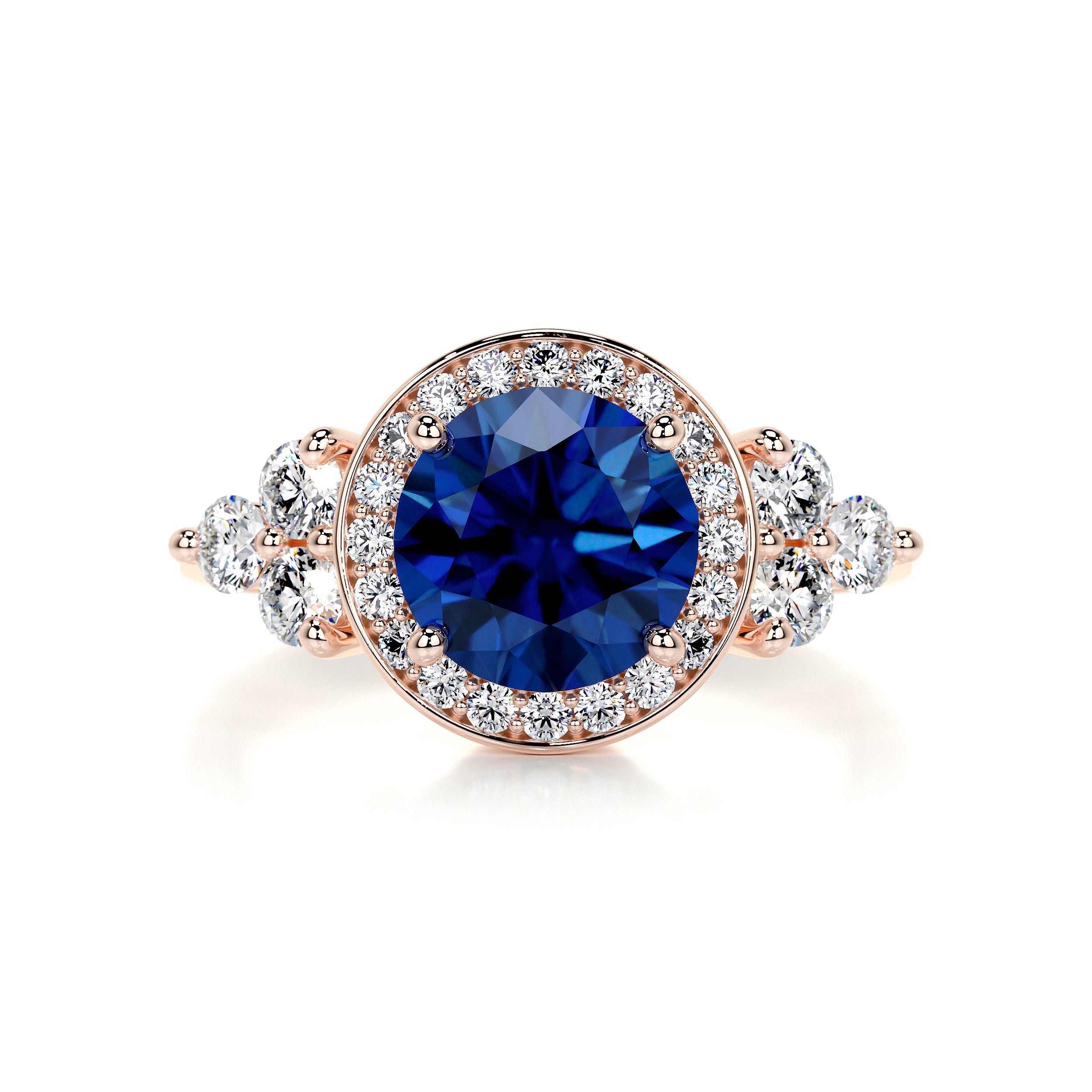 Ivy Gemstone & Diamonds Ring (2 Carat) -14K Rose Gold