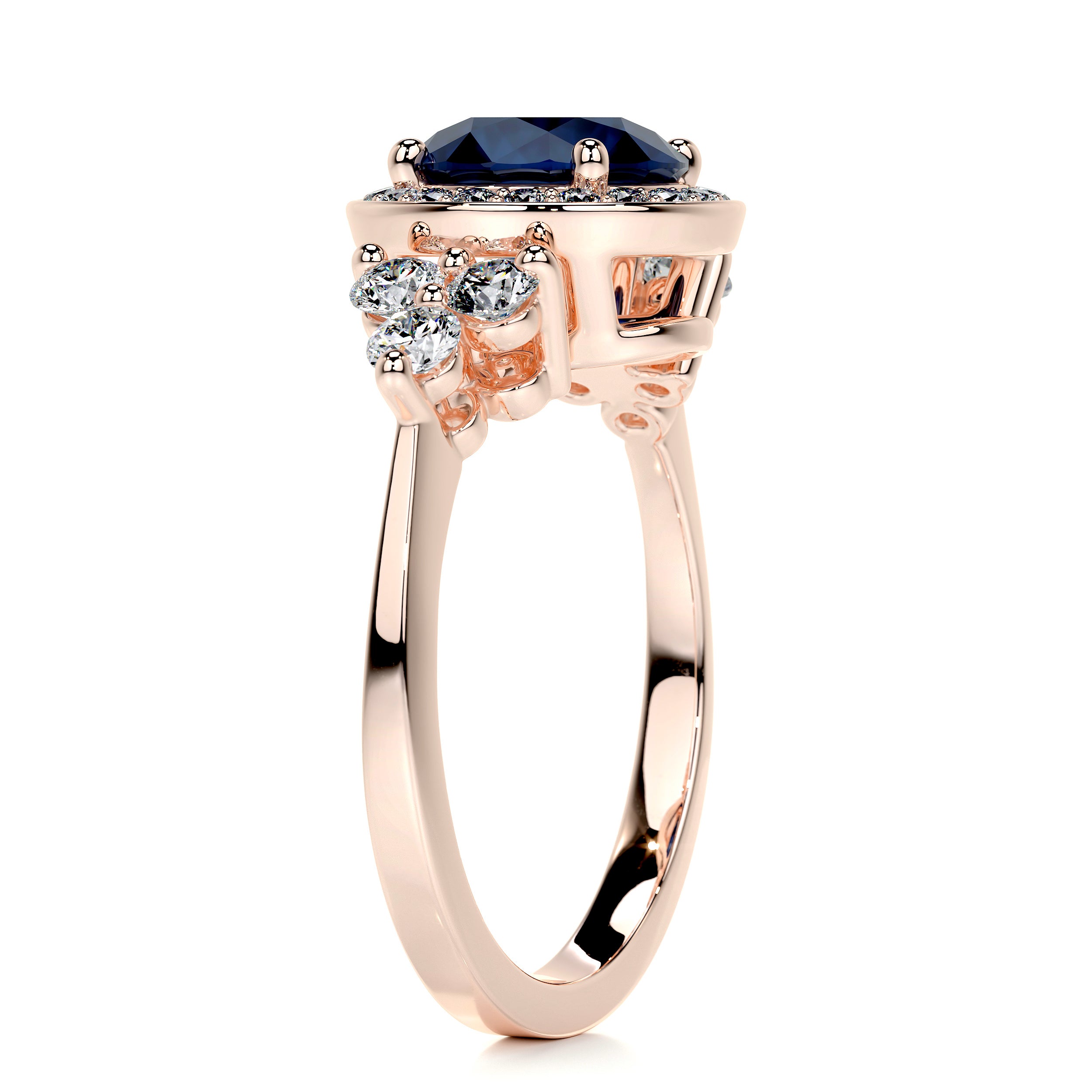 Ivy Gemstone & Diamonds Ring (2 Carat) -14K Rose Gold