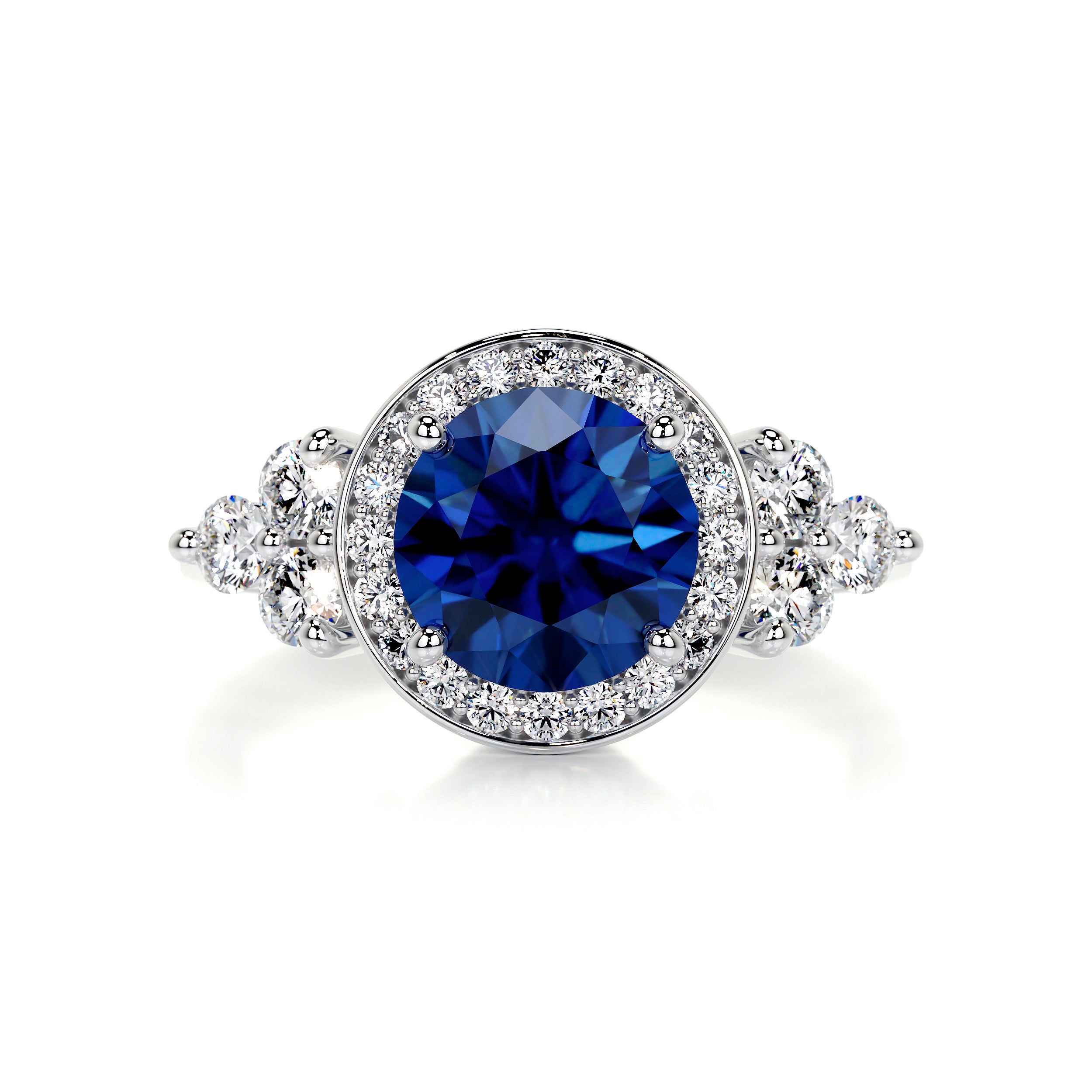 Ivy Gemstone & Diamonds Ring (2 Carat) -14K White Gold