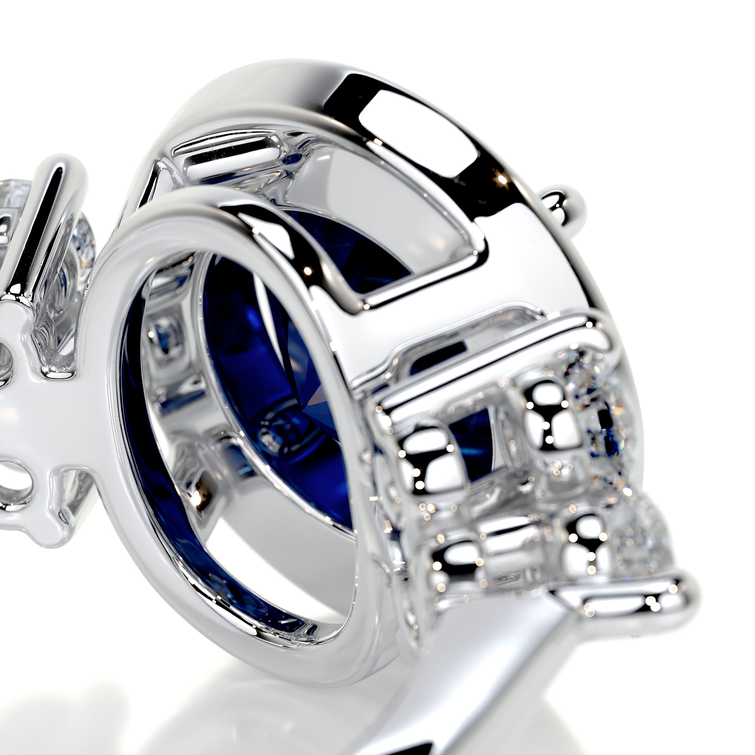Ivy Gemstone & Diamonds Ring   (2 Carat) -18K White Gold