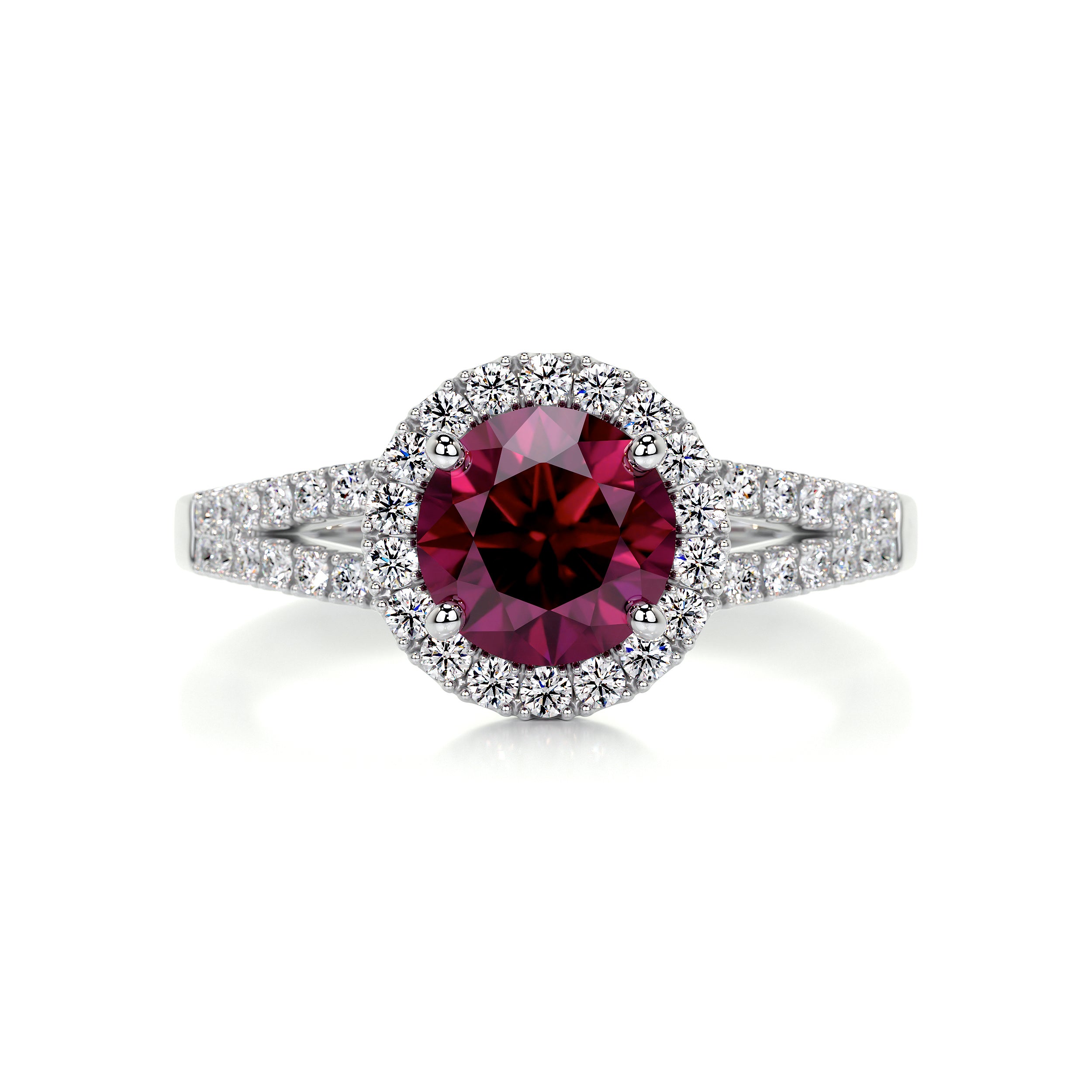 Hazel Gemstone & Diamonds Ring (1.25 Carat) -14K White Gold