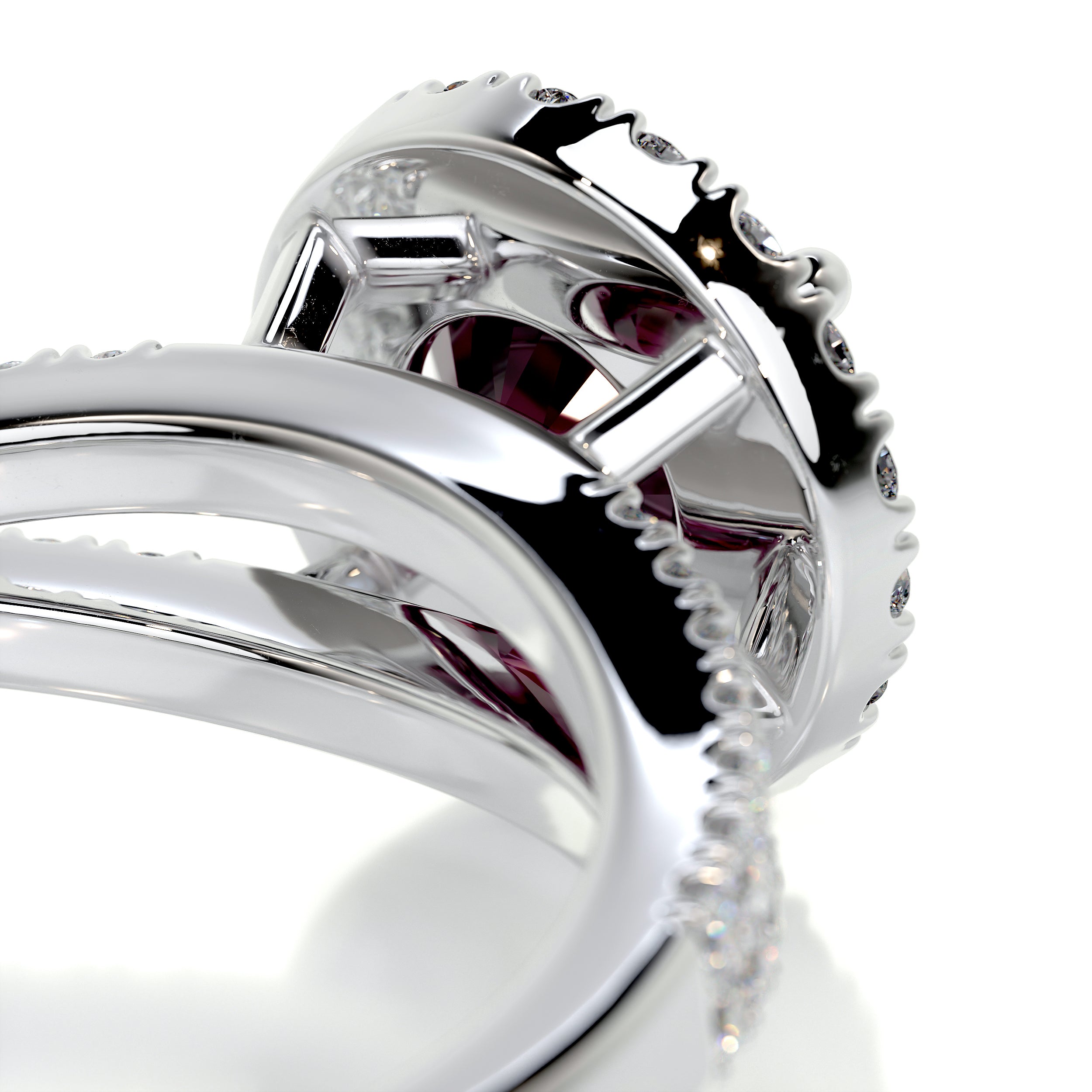 Hazel Gemstone & Diamonds Ring (1.25 Carat) -14K White Gold