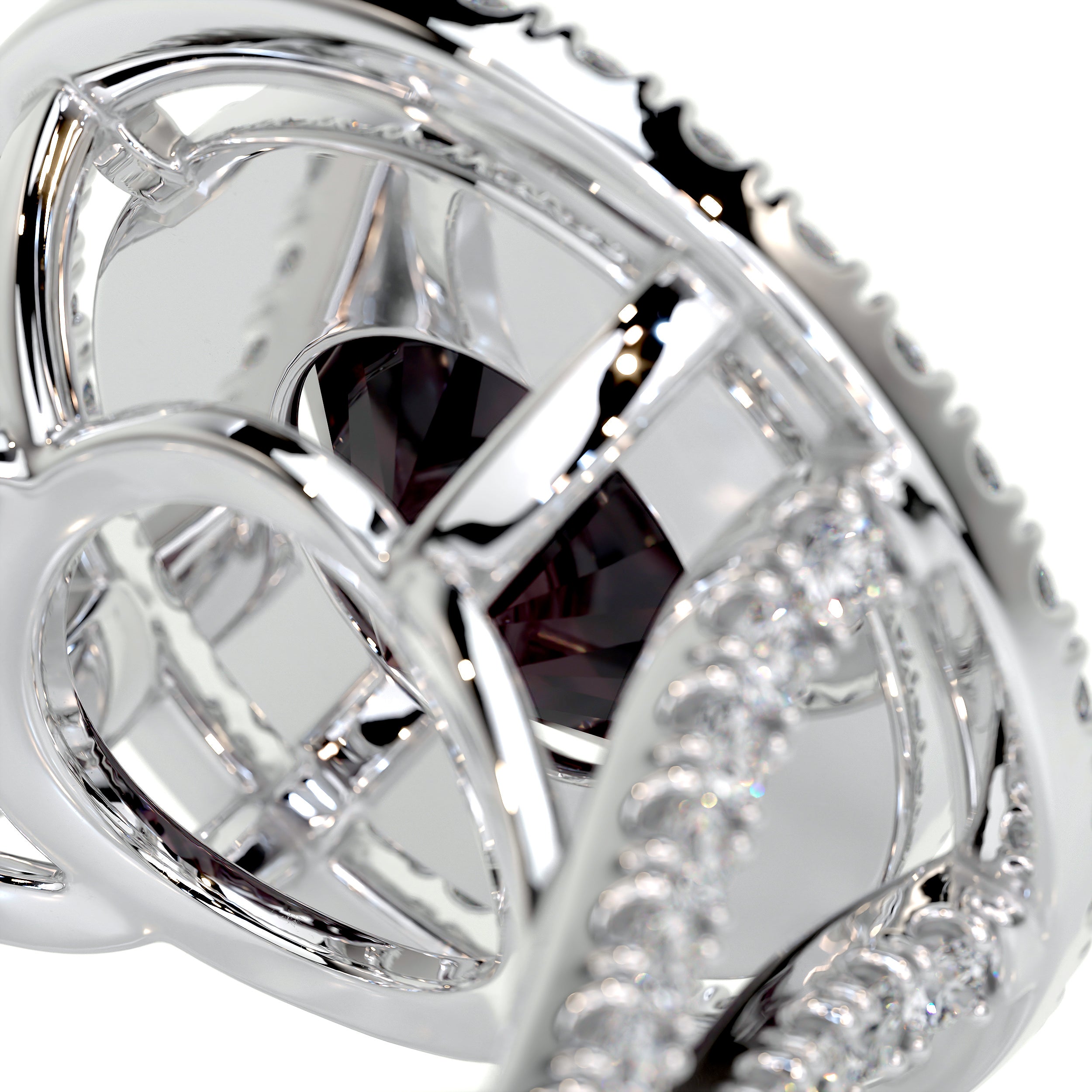 Naomi Gemstone & Diamonds Ring   (5 Carat) -18K White Gold