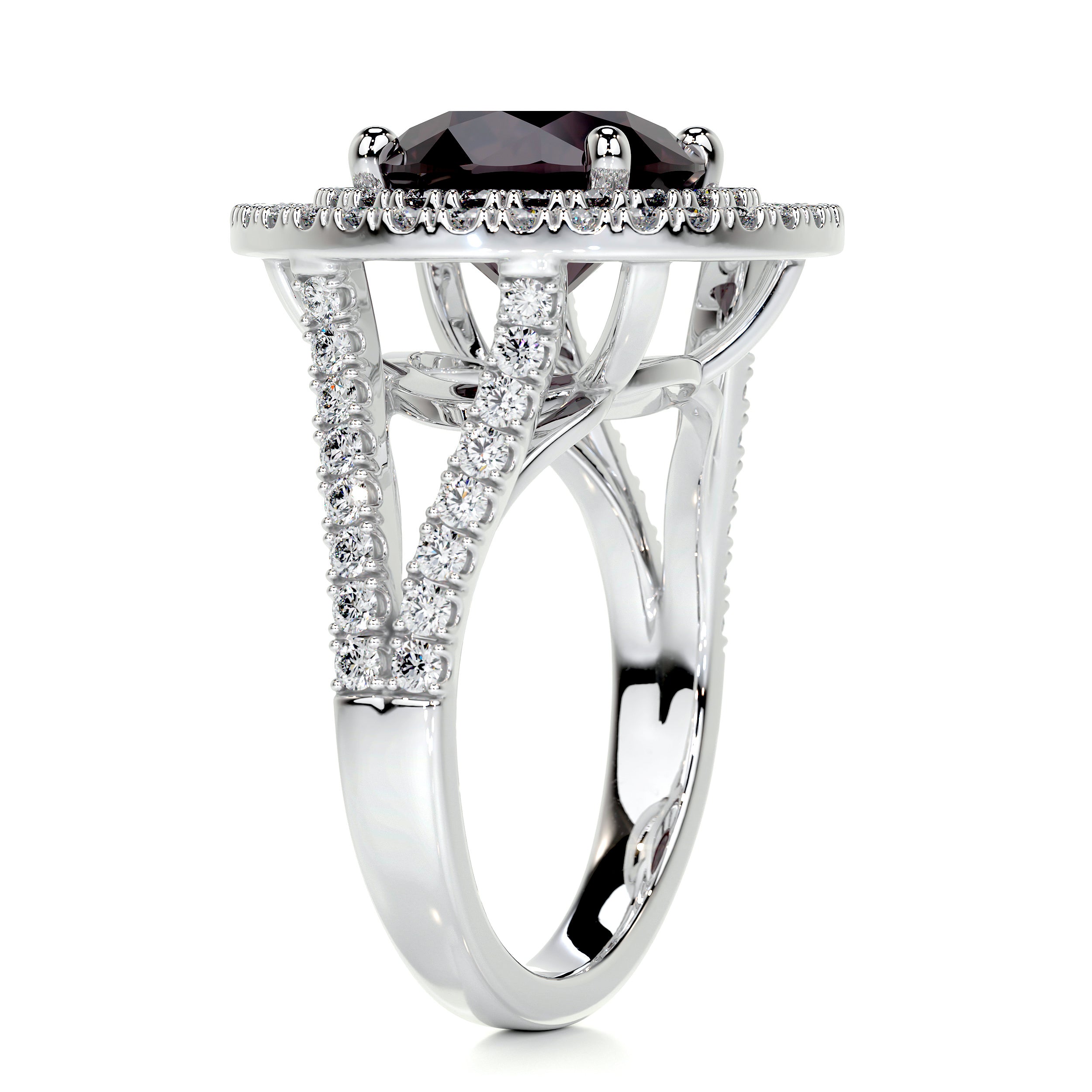 Naomi Gemstone & Diamonds Ring (5 Carat) -14K White Gold