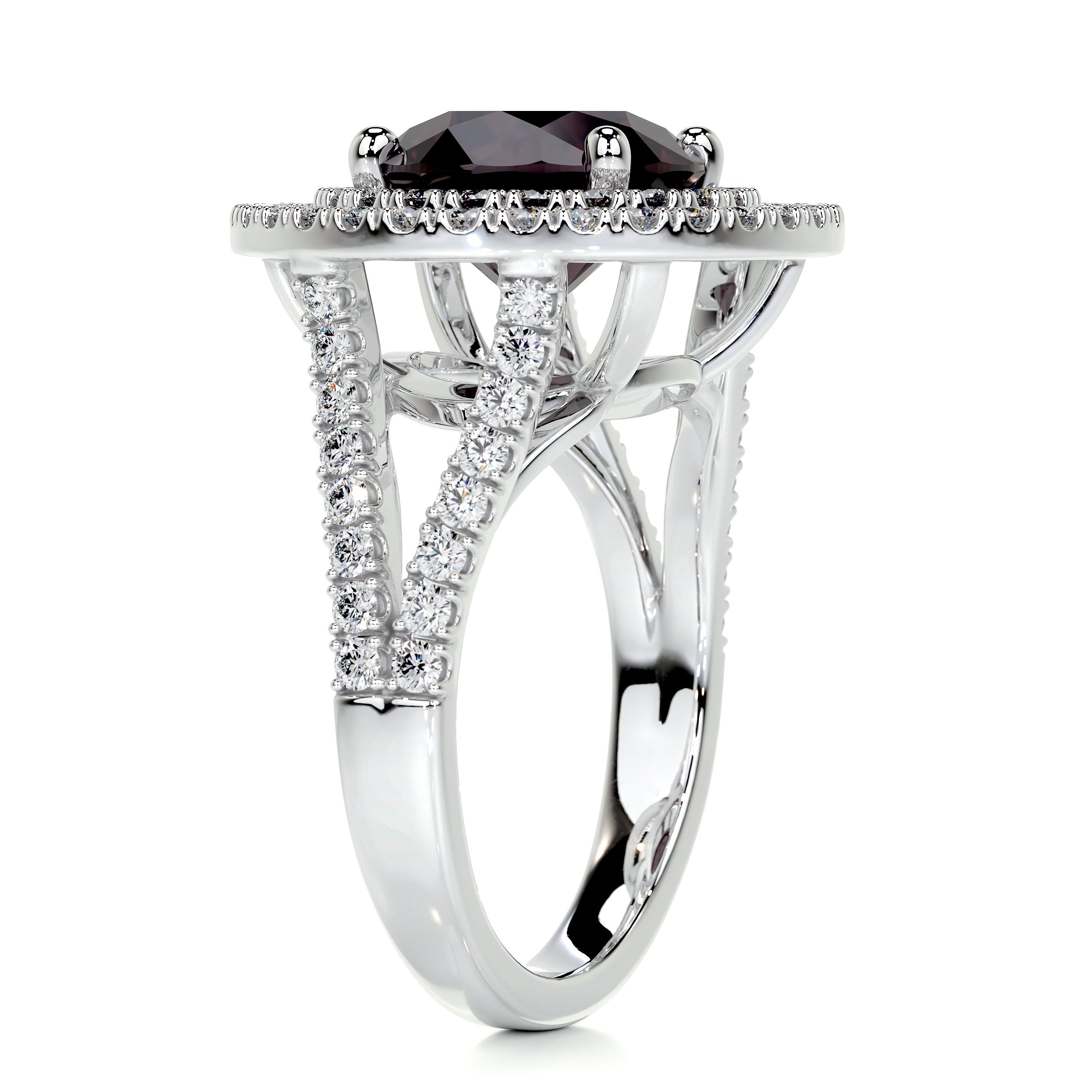 Naomi Gemstone & Diamonds Ring   (5 Carat) -14K White Gold