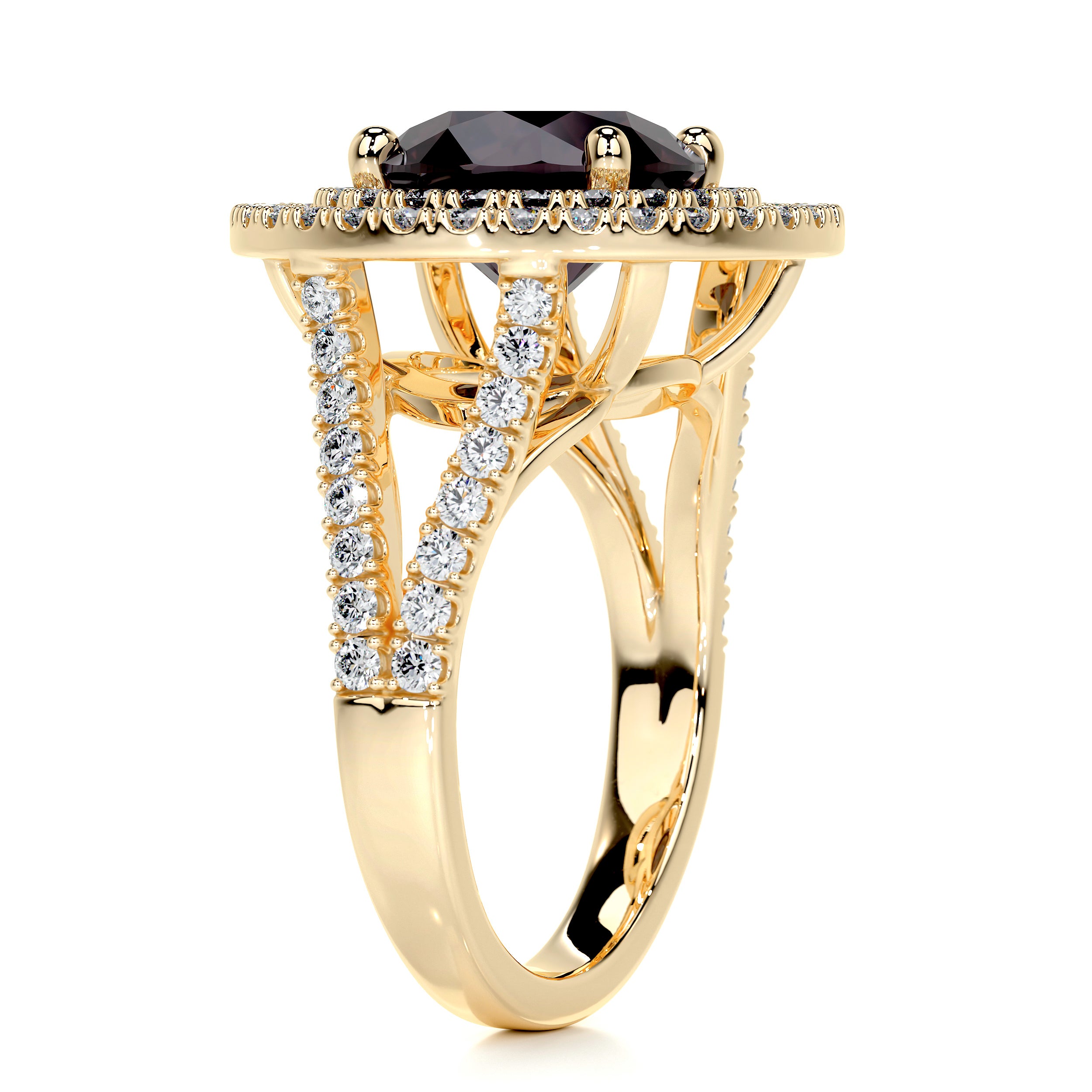 Naomi Gemstone & Diamonds Ring (5 Carat) -18K Yellow Gold