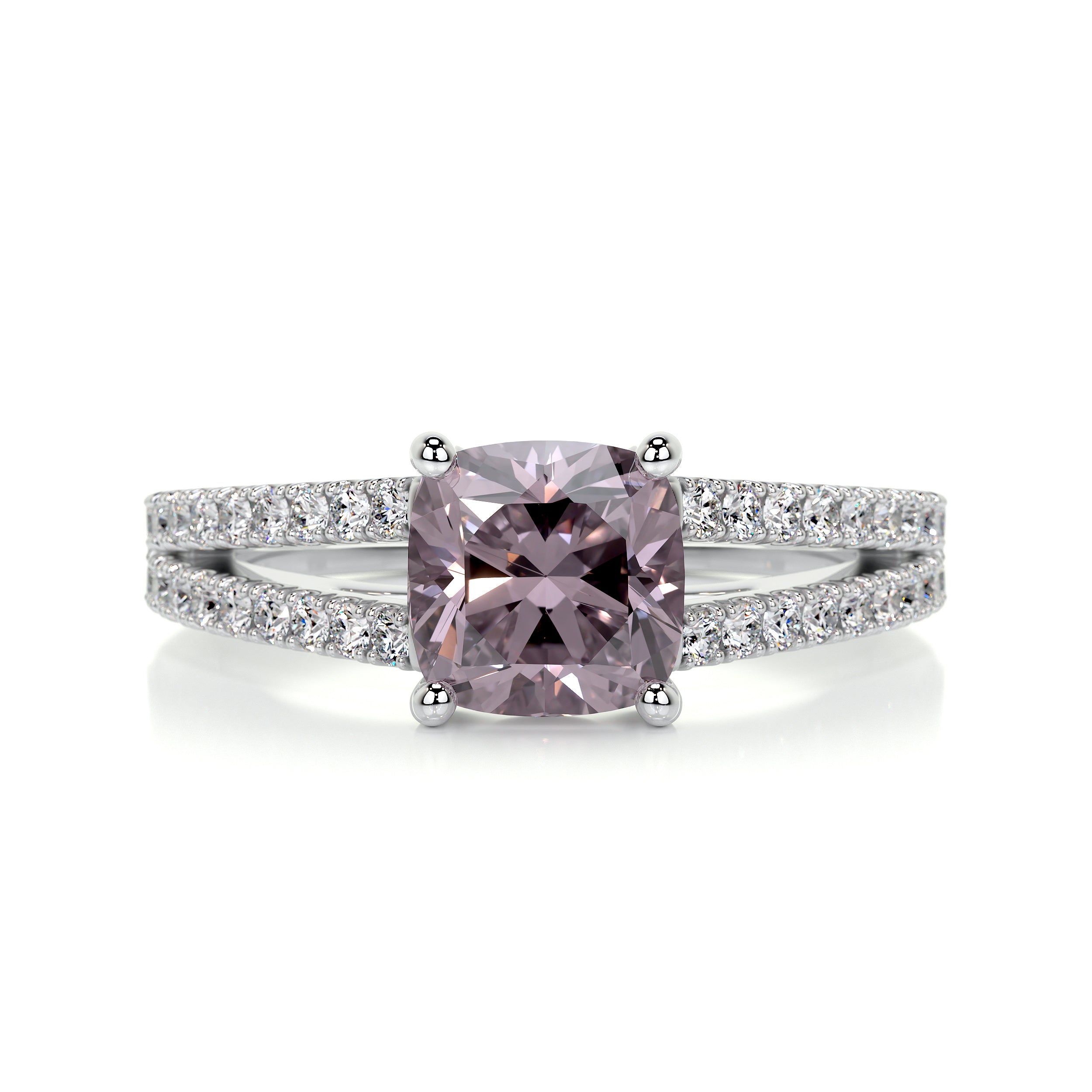 Sadie Pink Gemstone & Diamonds Ring (2.05 Carat) -18K White Gold