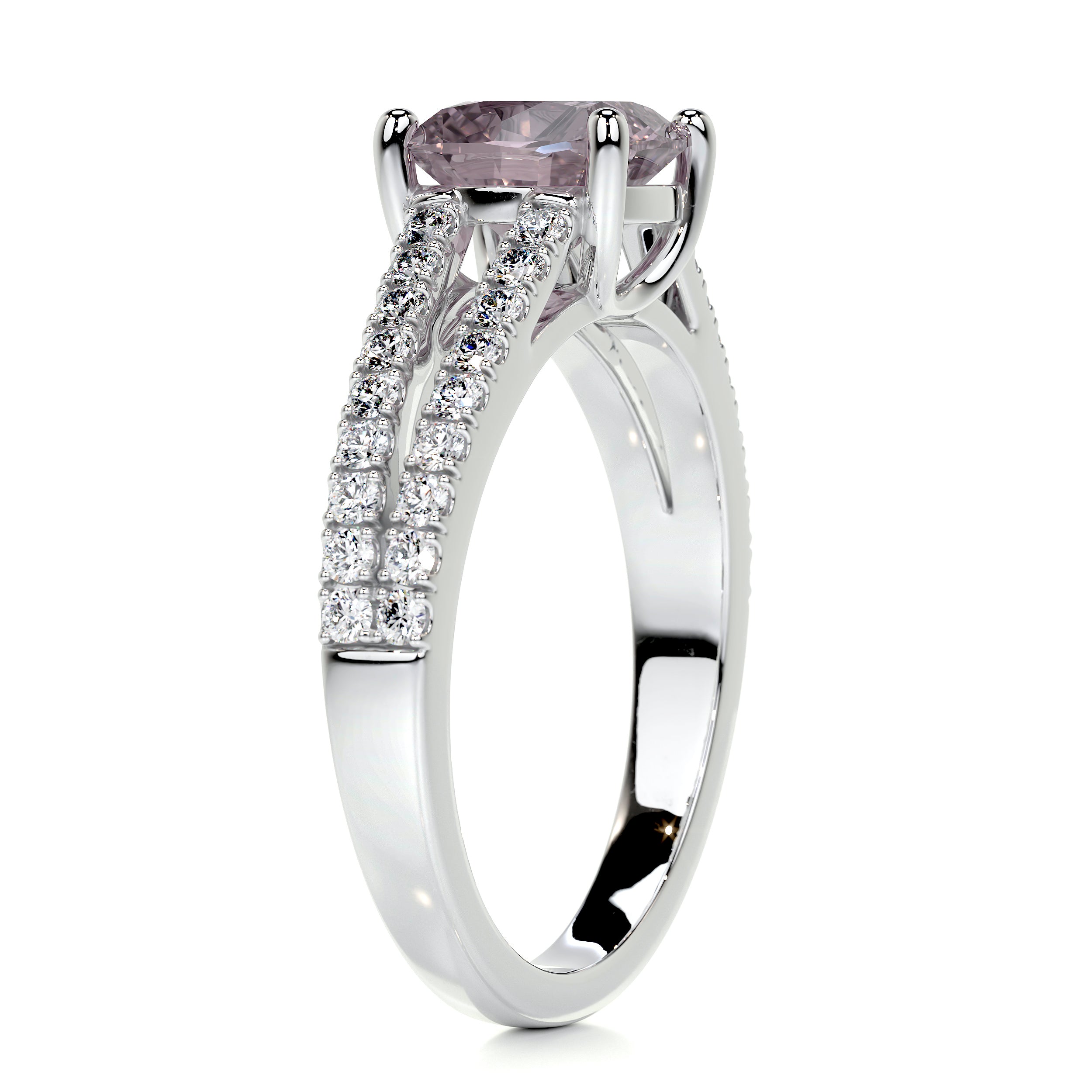 Sadie Pink Gemstone & Diamonds Ring (2.05 Carat) -14K White Gold