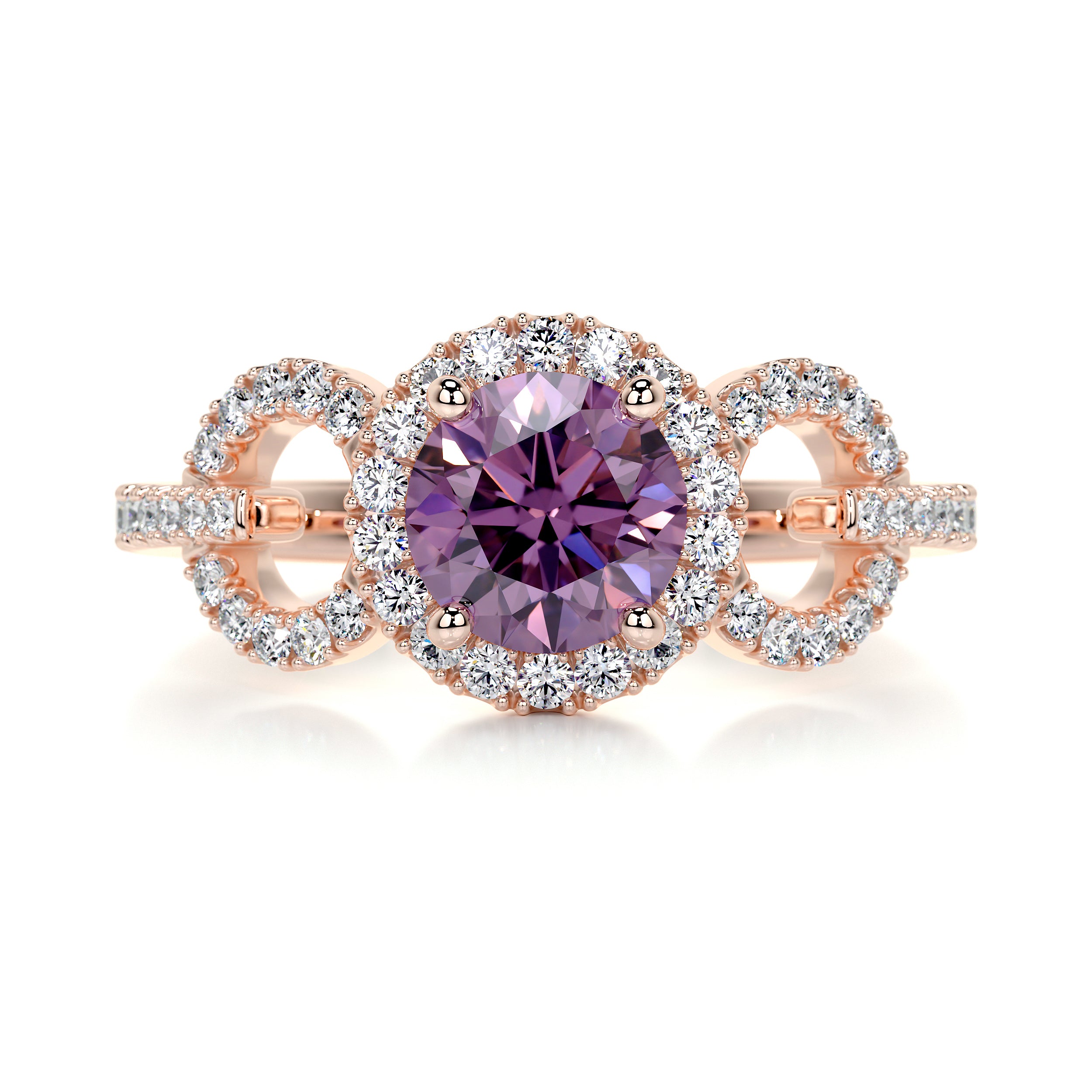 Elize Gemstone & Diamonds Ring (1.30 Carat) -14K Rose Gold