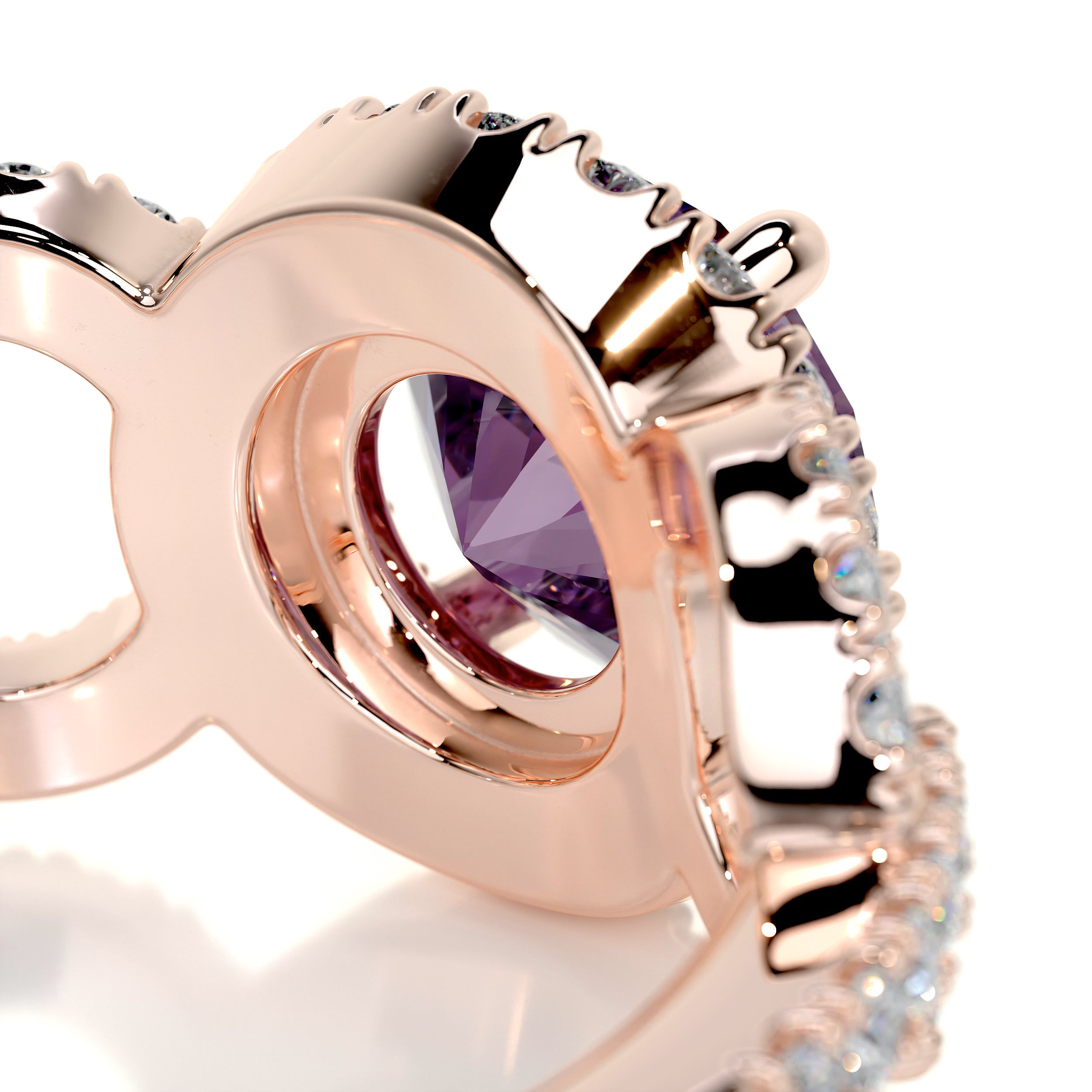 Elize Gemstone & Diamonds Ring   (1.30 Carat) -14K Rose Gold