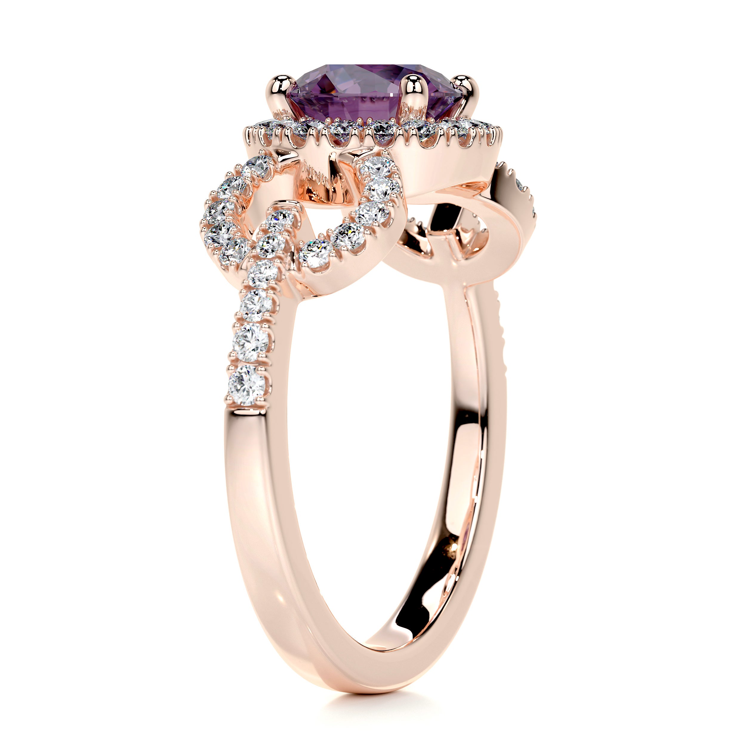 Elize Gemstone & Diamonds Ring (1.30 Carat) -14K Rose Gold