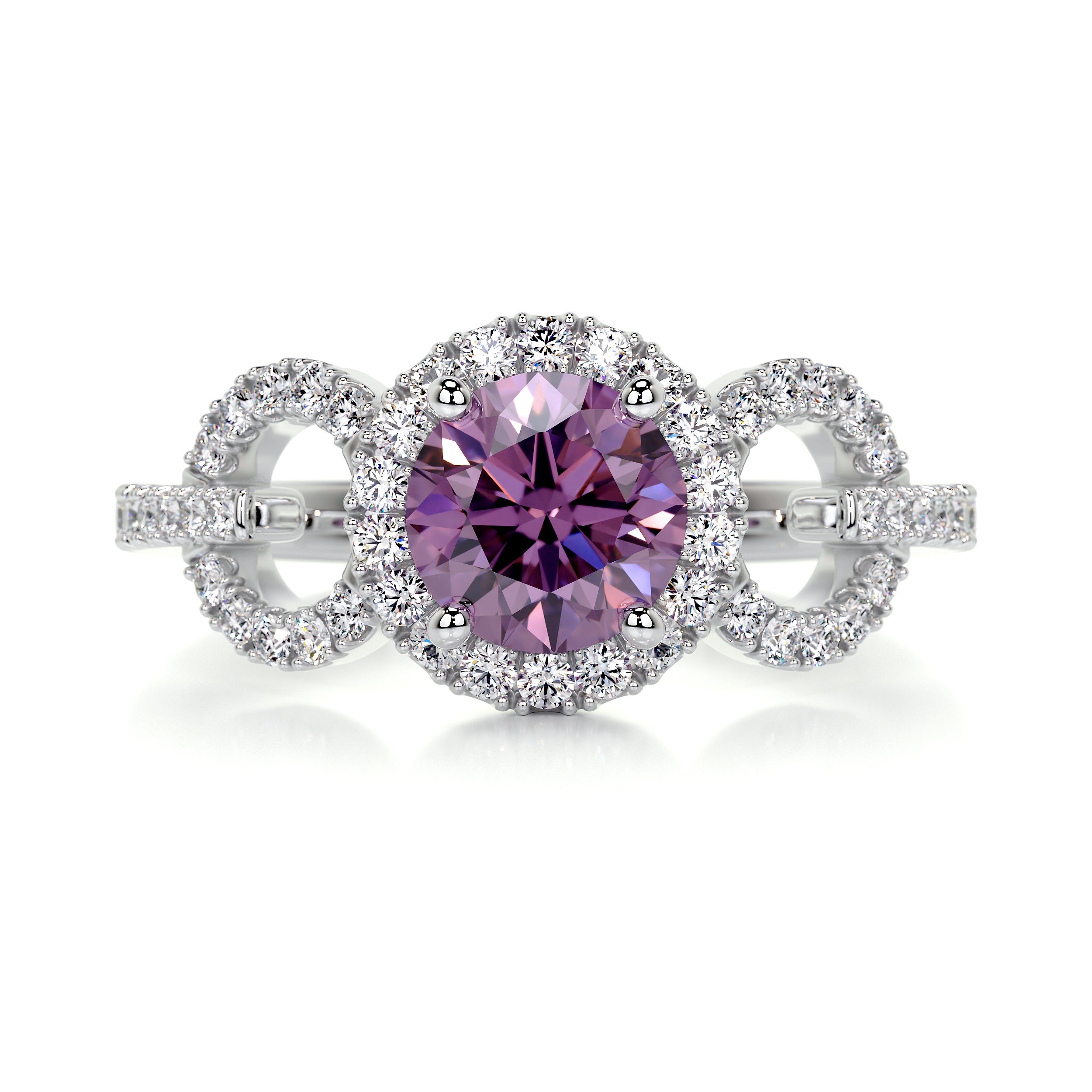 Elize Gemstone & Diamonds Ring (1.30 Carat) -14K White Gold