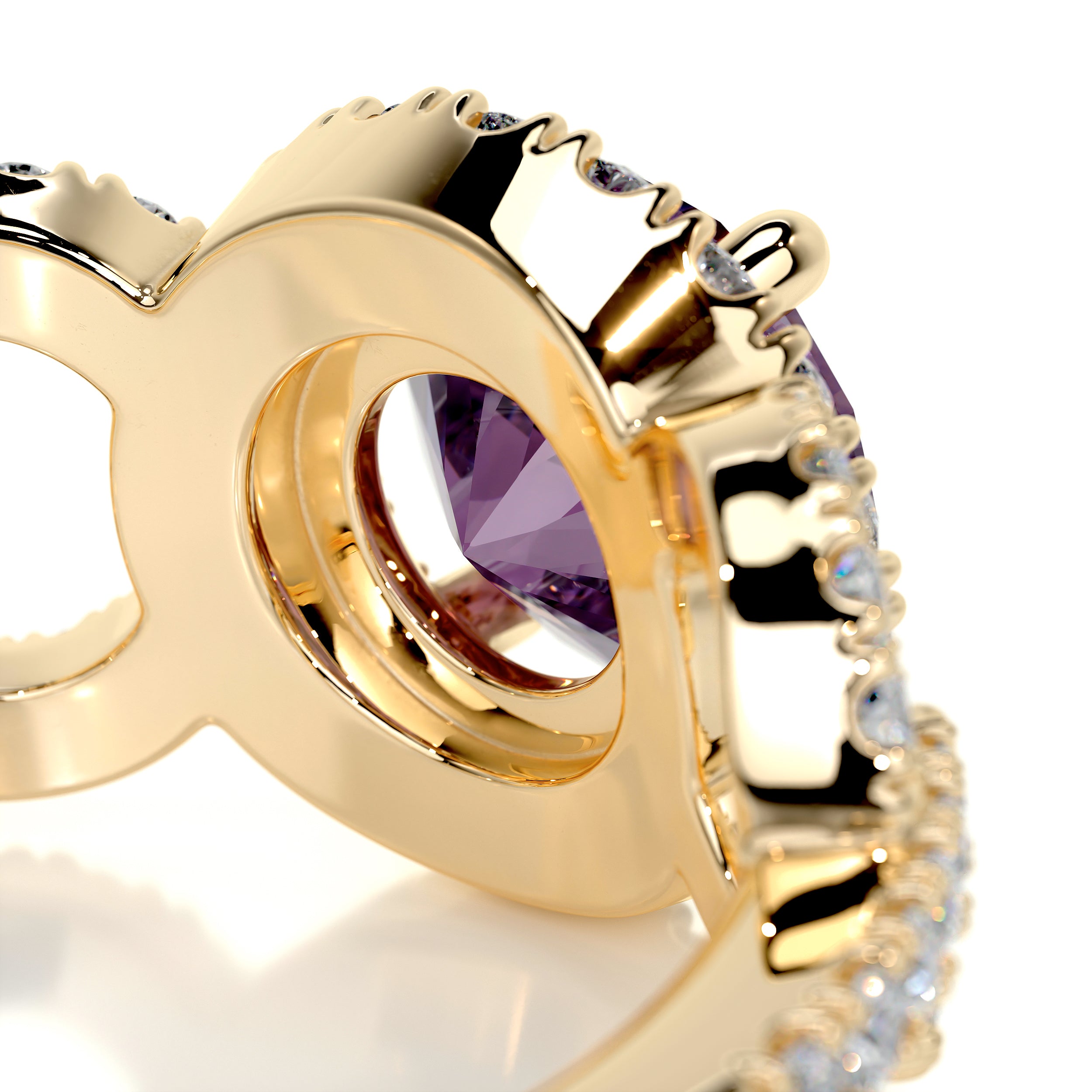 Elize Gemstone & Diamonds Ring   (1.30 Carat) -18K Yellow Gold