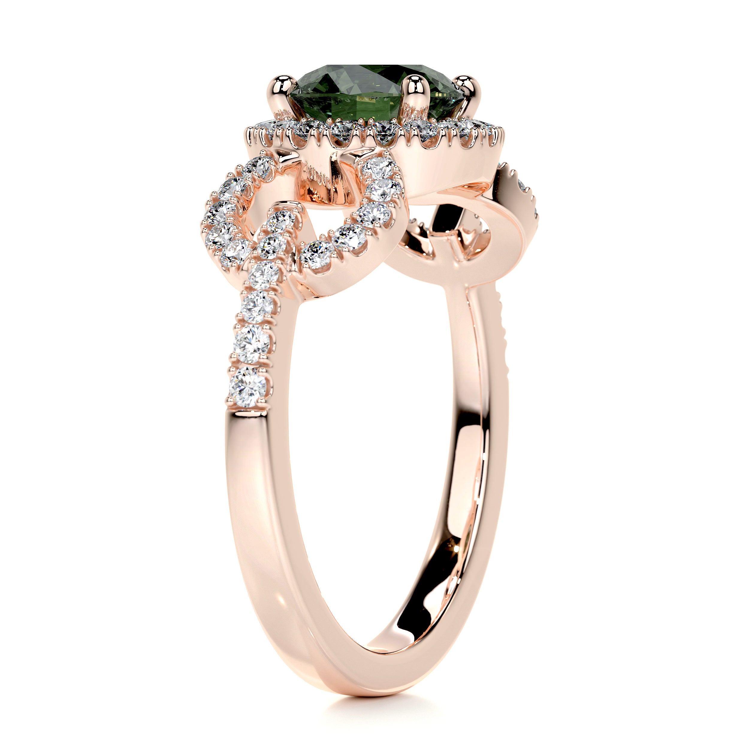 Elize Gemstone & Diamonds Ring   (1.25 Carat) -14K Rose Gold