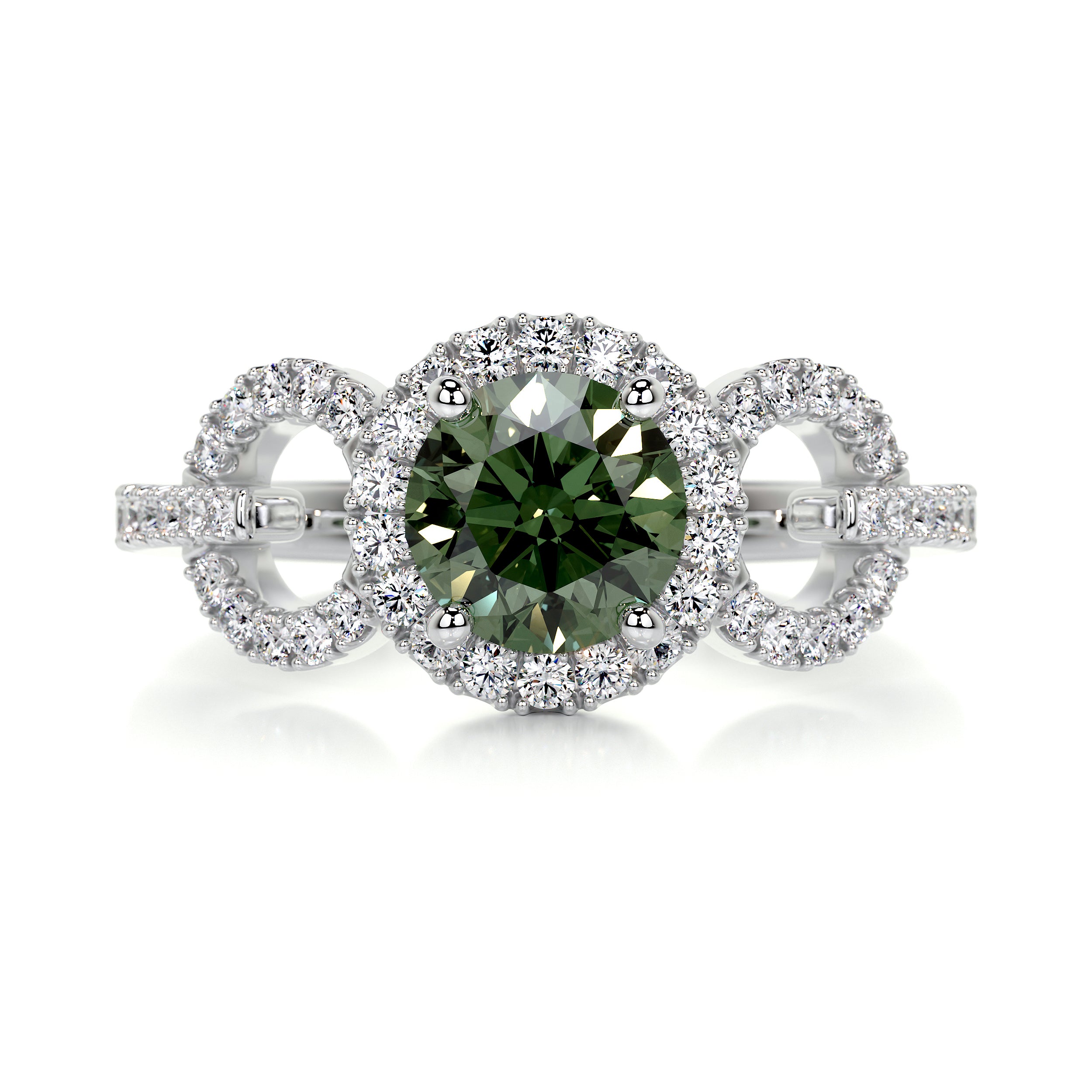 Elize Gemstone & Diamonds Ring   (1.25 Carat) -Platinum