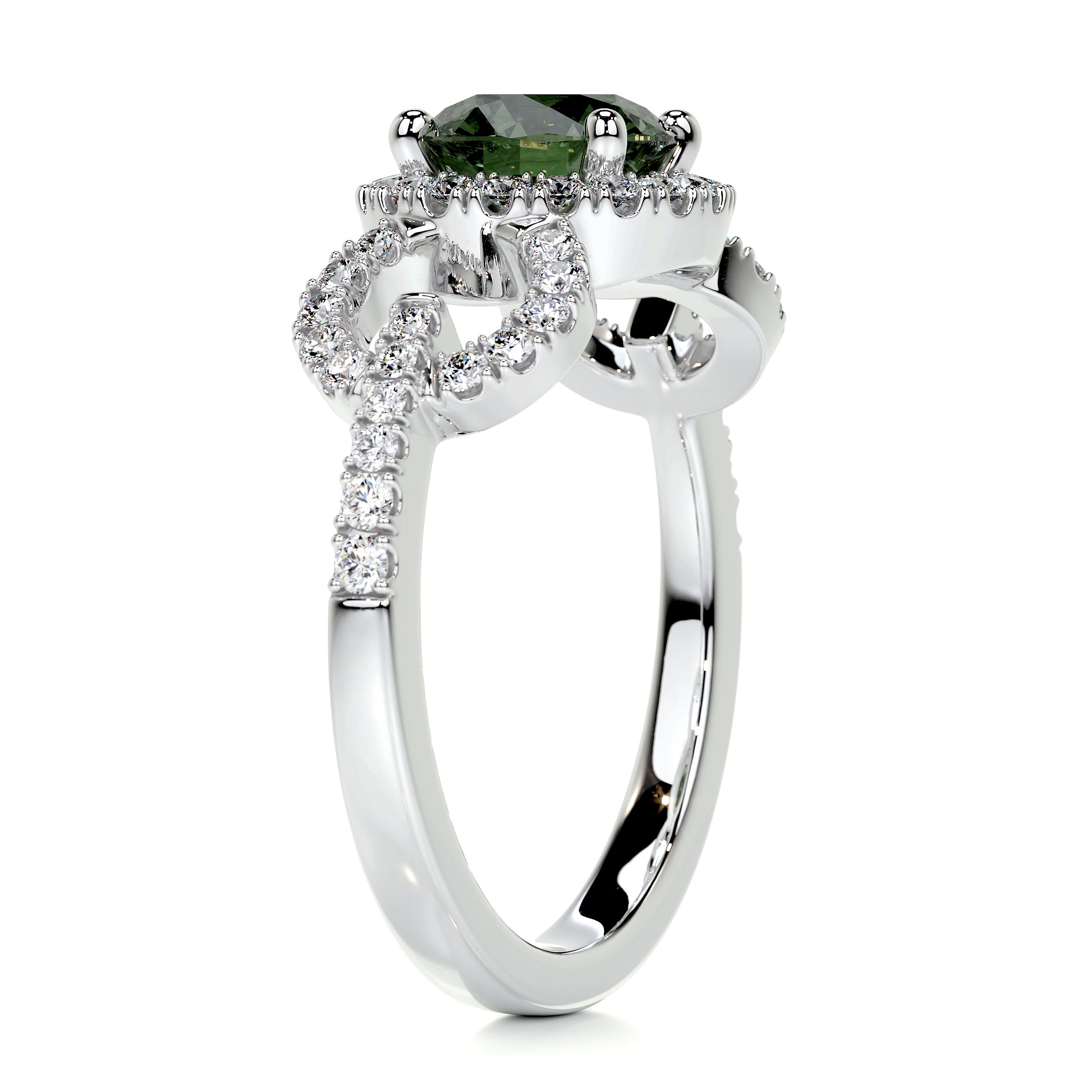 Elize Gemstone & Diamonds Ring   (1.25 Carat) -Platinum