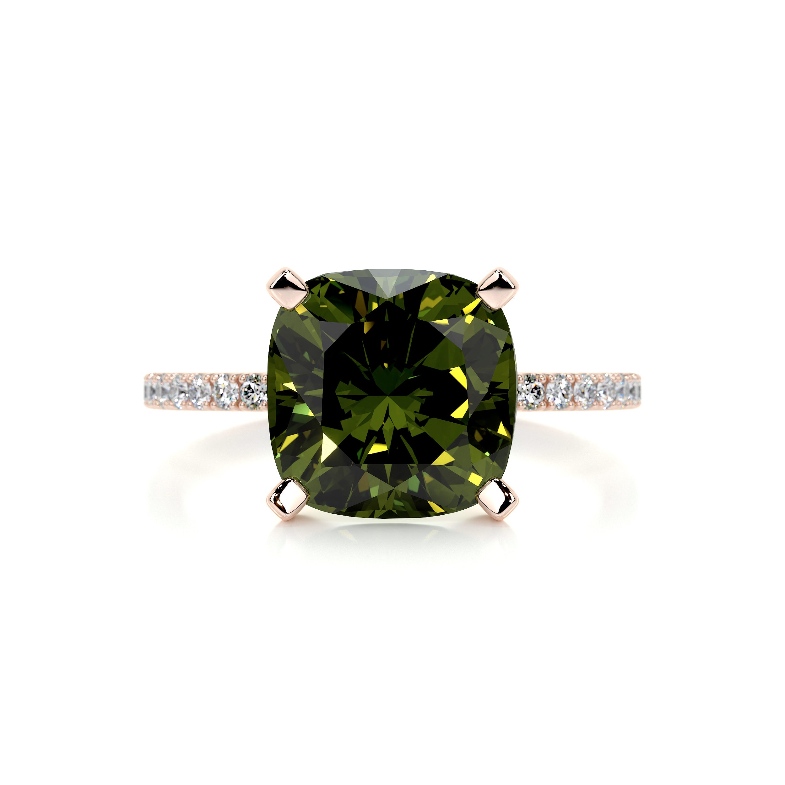 Stephanie Gemstone & Diamonds Ring (6 Carat) -14K Rose Gold