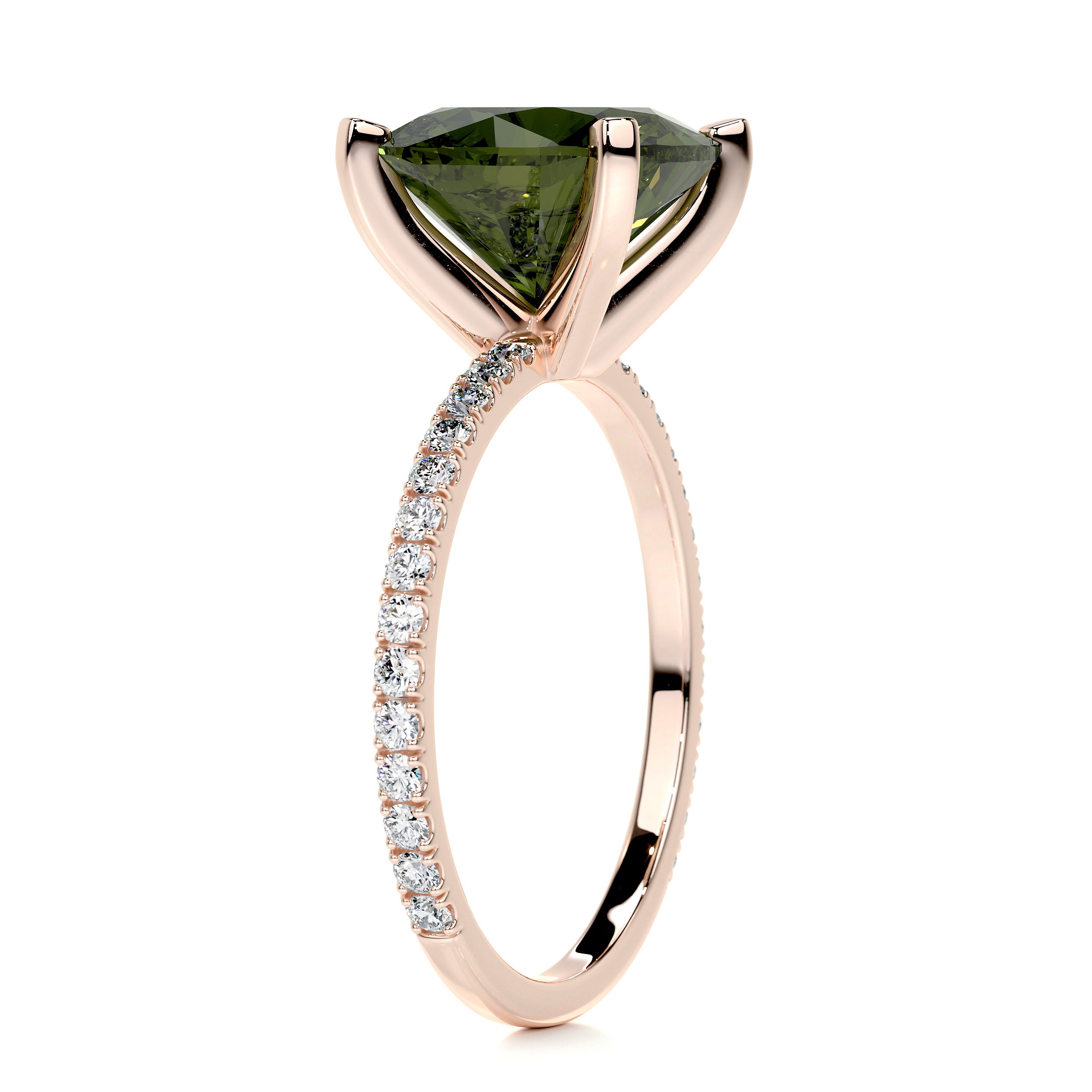 Stephanie Gemstone & Diamonds Ring (6 Carat) -14K Rose Gold
