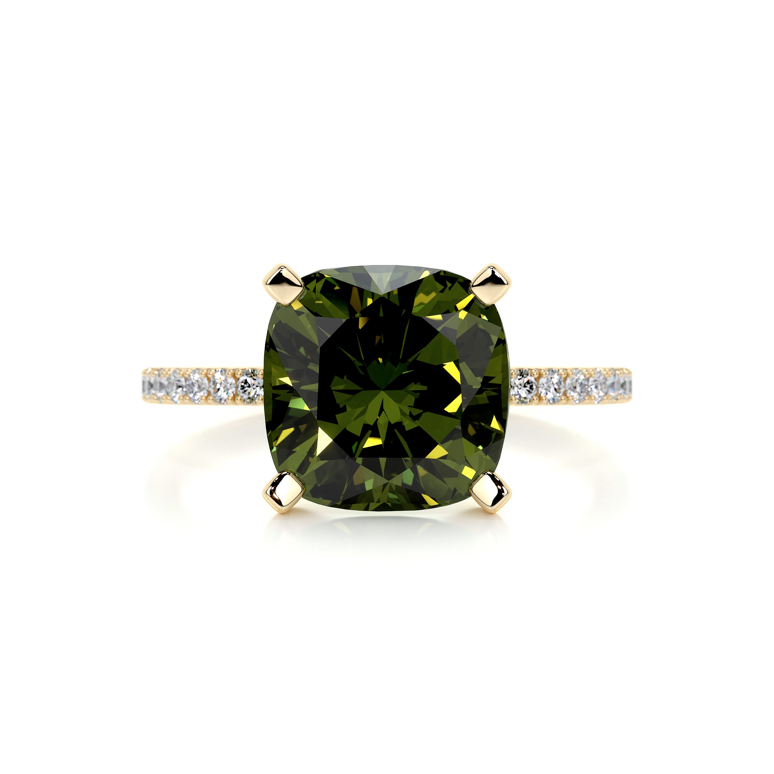 Stephanie Gemstone & Diamonds Ring (6 Carat) -18K Yellow Gold