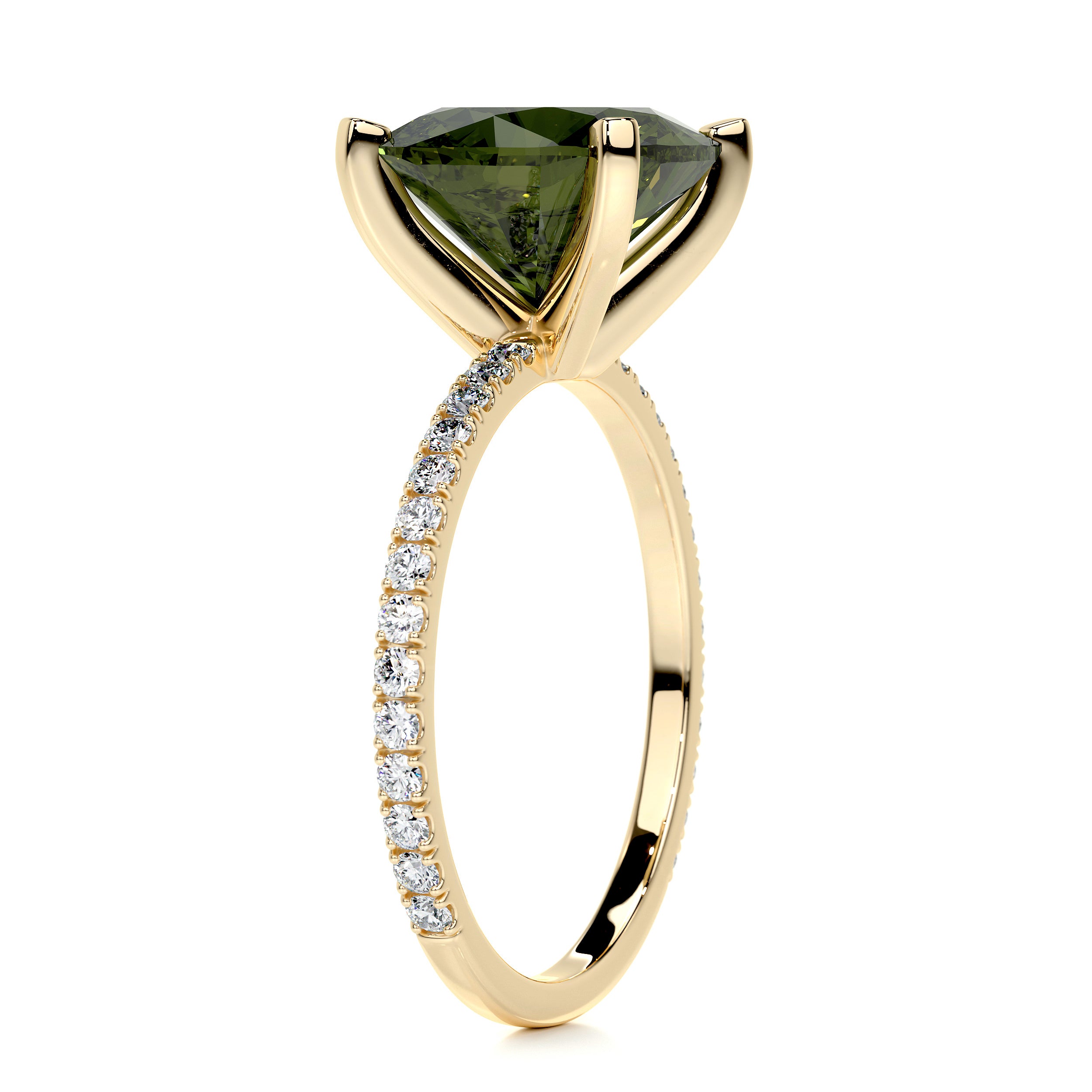Stephanie Gemstone & Diamonds Ring (6 Carat) -18K Yellow Gold