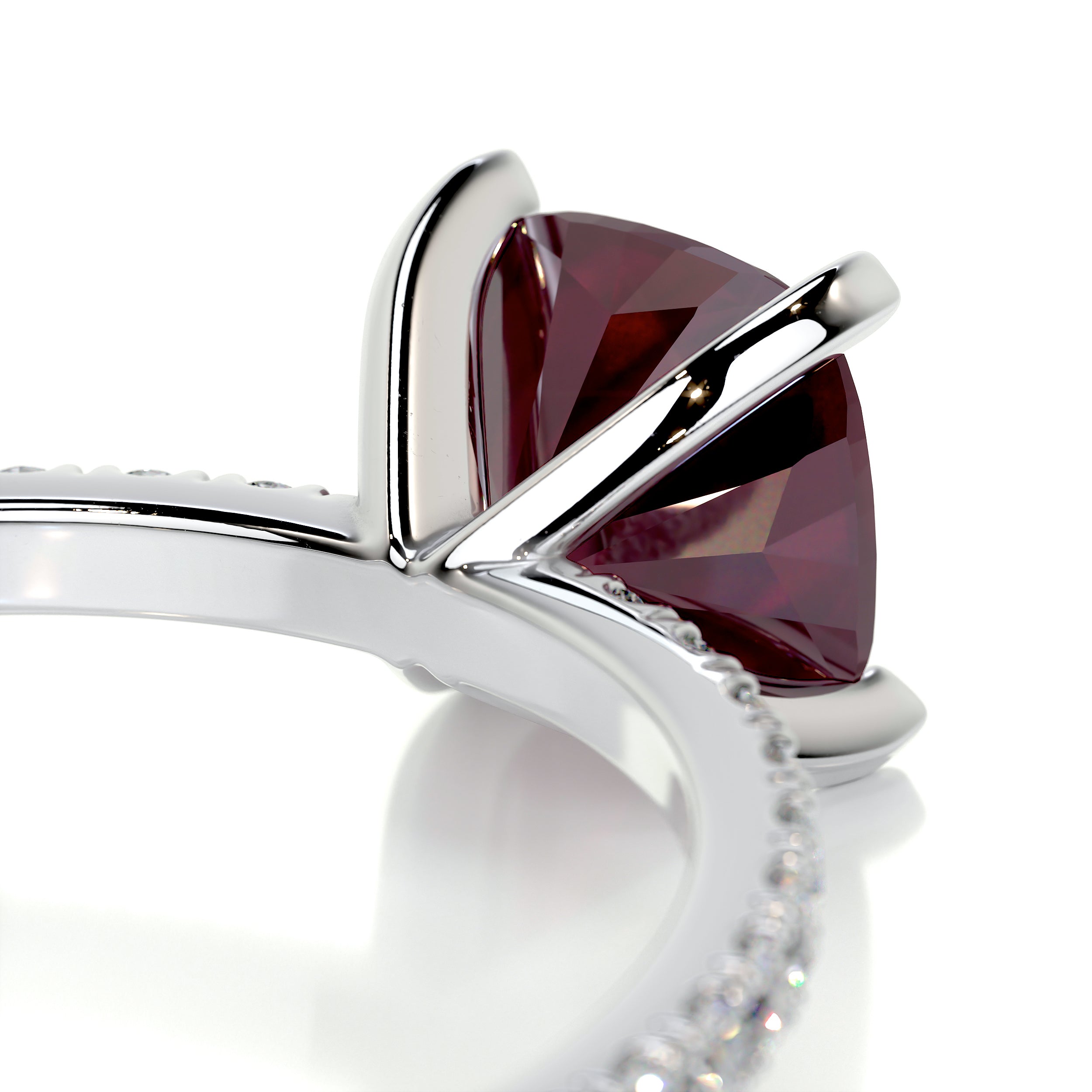 Stephanie Gemstone & Diamonds Ring (1.8 Carat) -18K White Gold