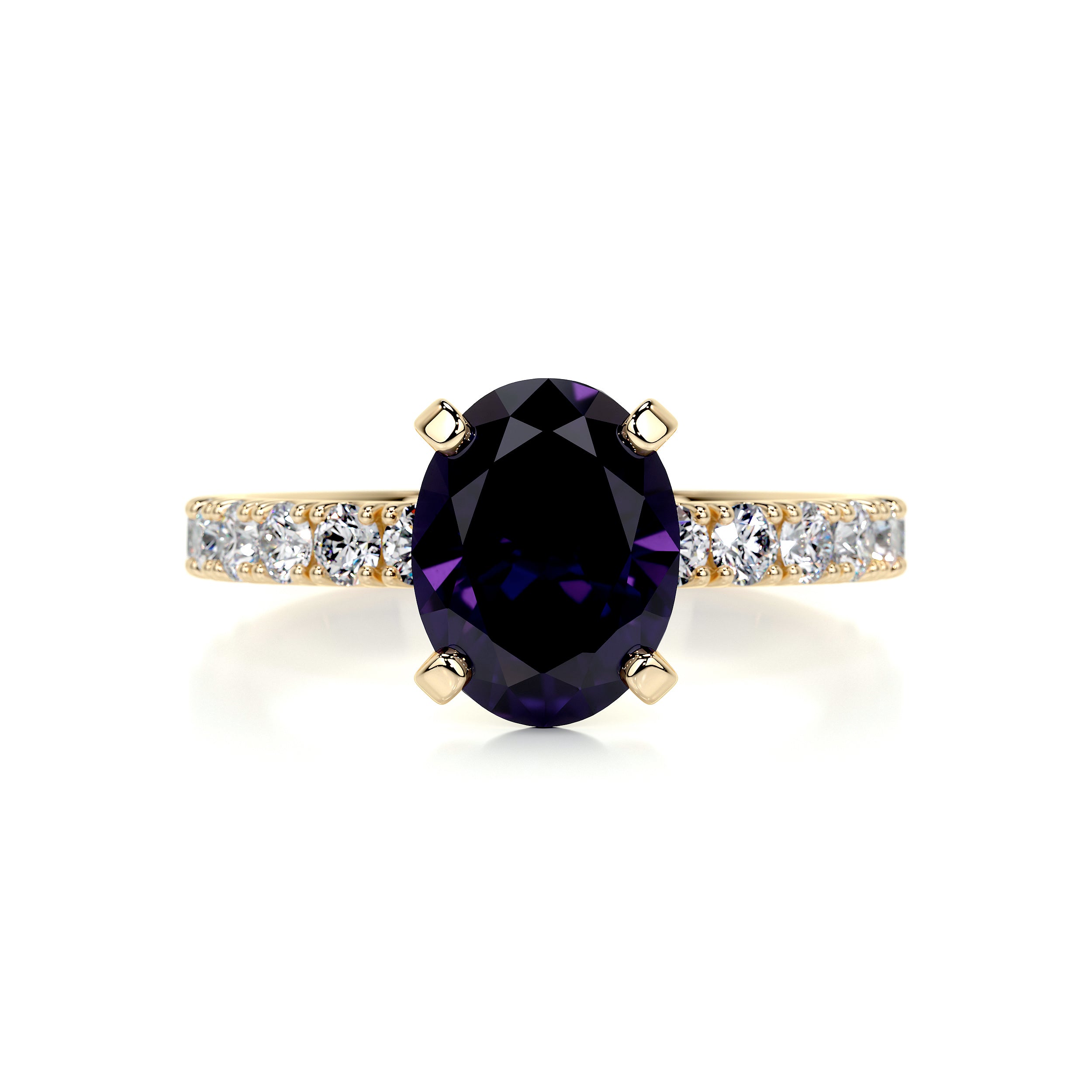 Alison Gemstone & Diamonds Ring (3 Carat) -18K Yellow Gold