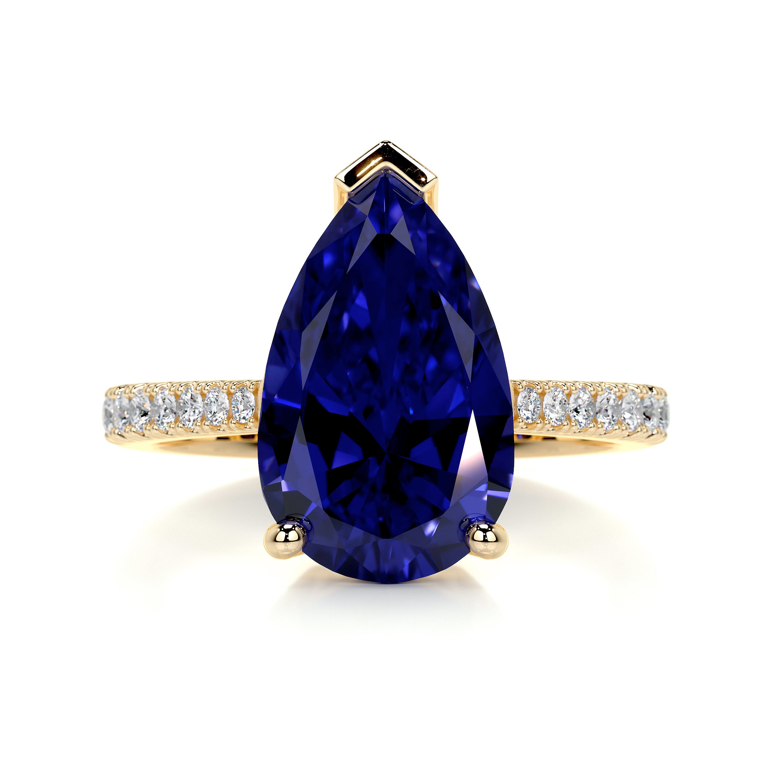 Anna Gemstone & Diamonds Ring (4.15 Carat) -18K Yellow Gold