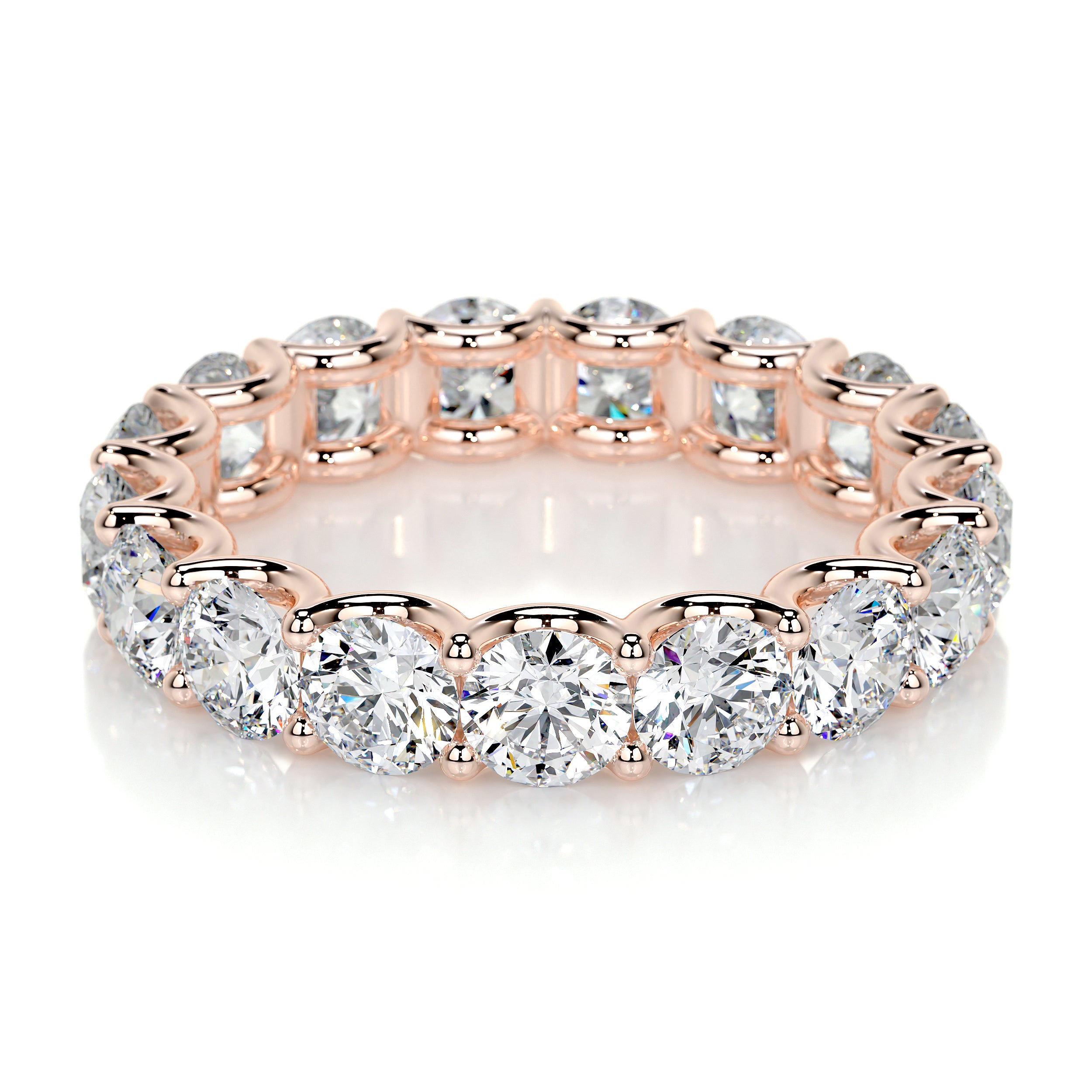 Trinity Lab Grown Eternity Wedding Ring -14K Rose Gold