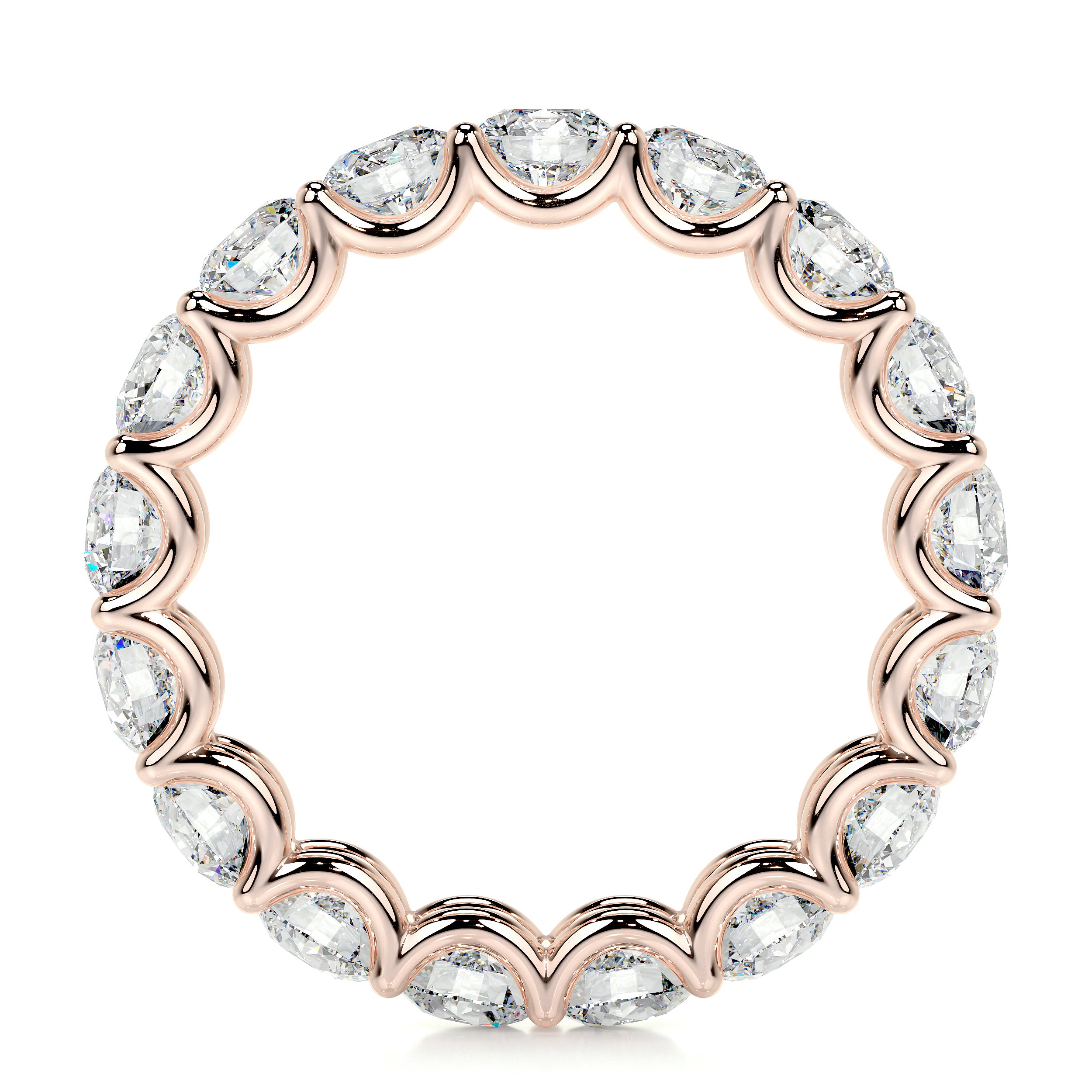 Trinity Lab Grown Eternity Wedding Ring -14K Rose Gold