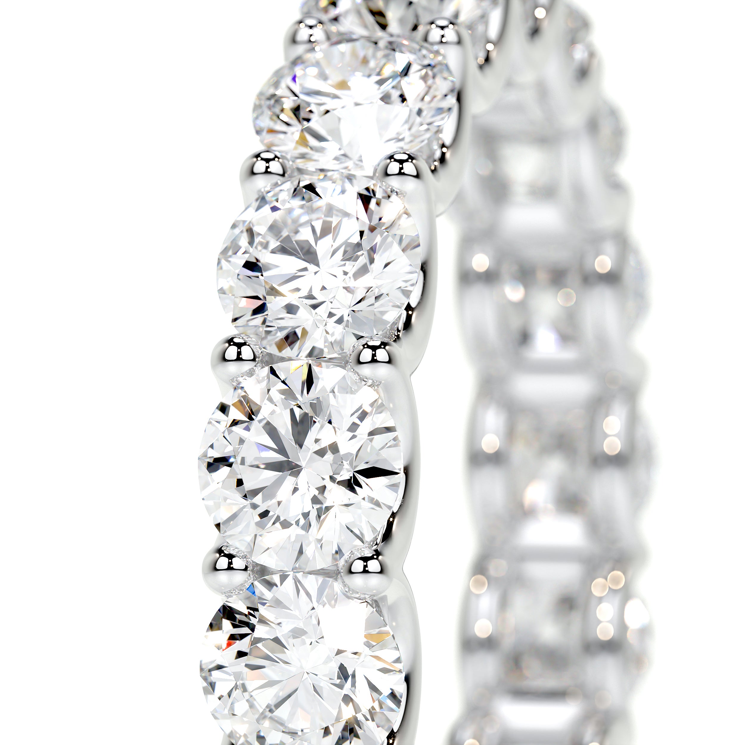 Trinity Lab Grown Eternity Wedding Ring -18K White Gold
