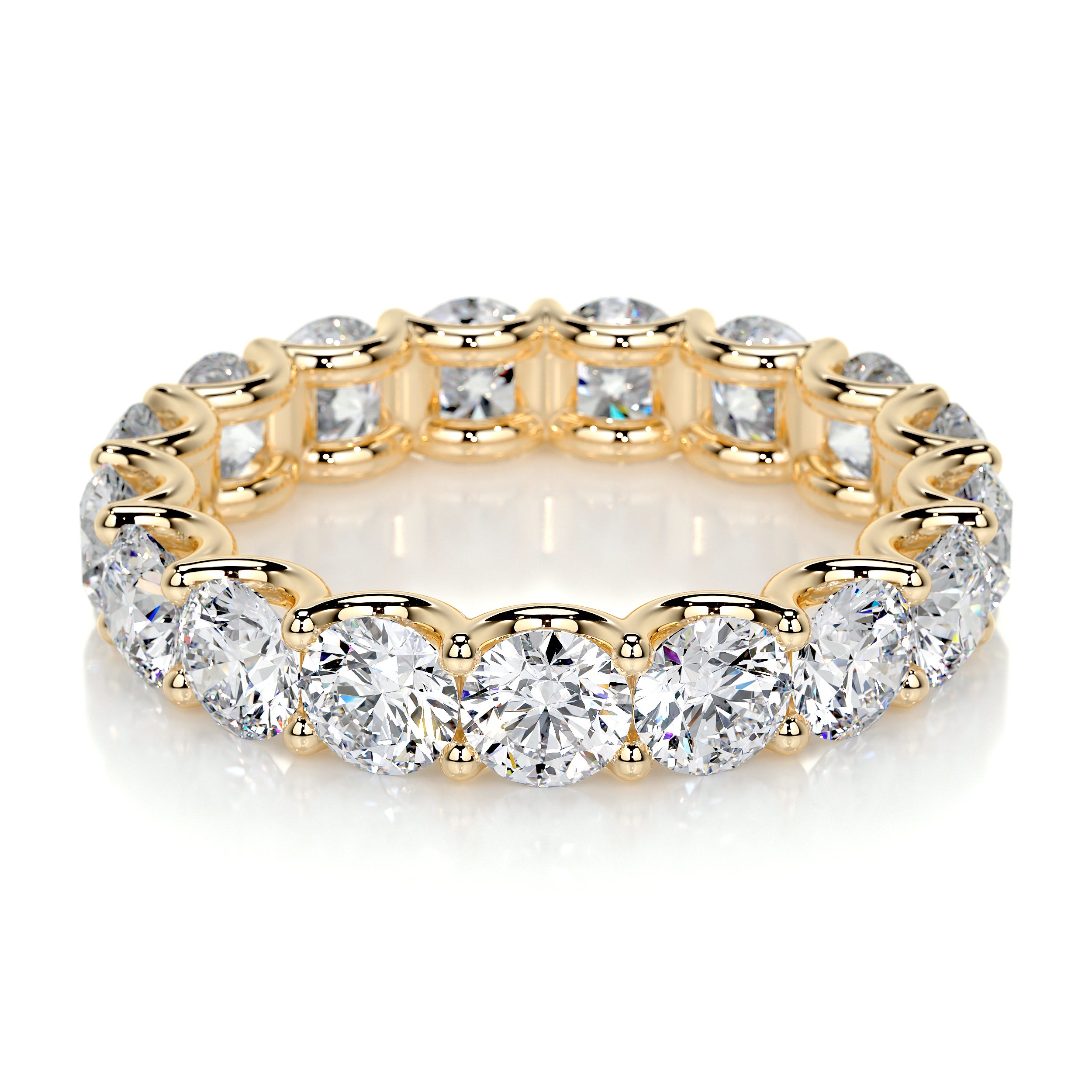 Trinity Lab Grown Eternity Wedding Ring -18K Yellow Gold