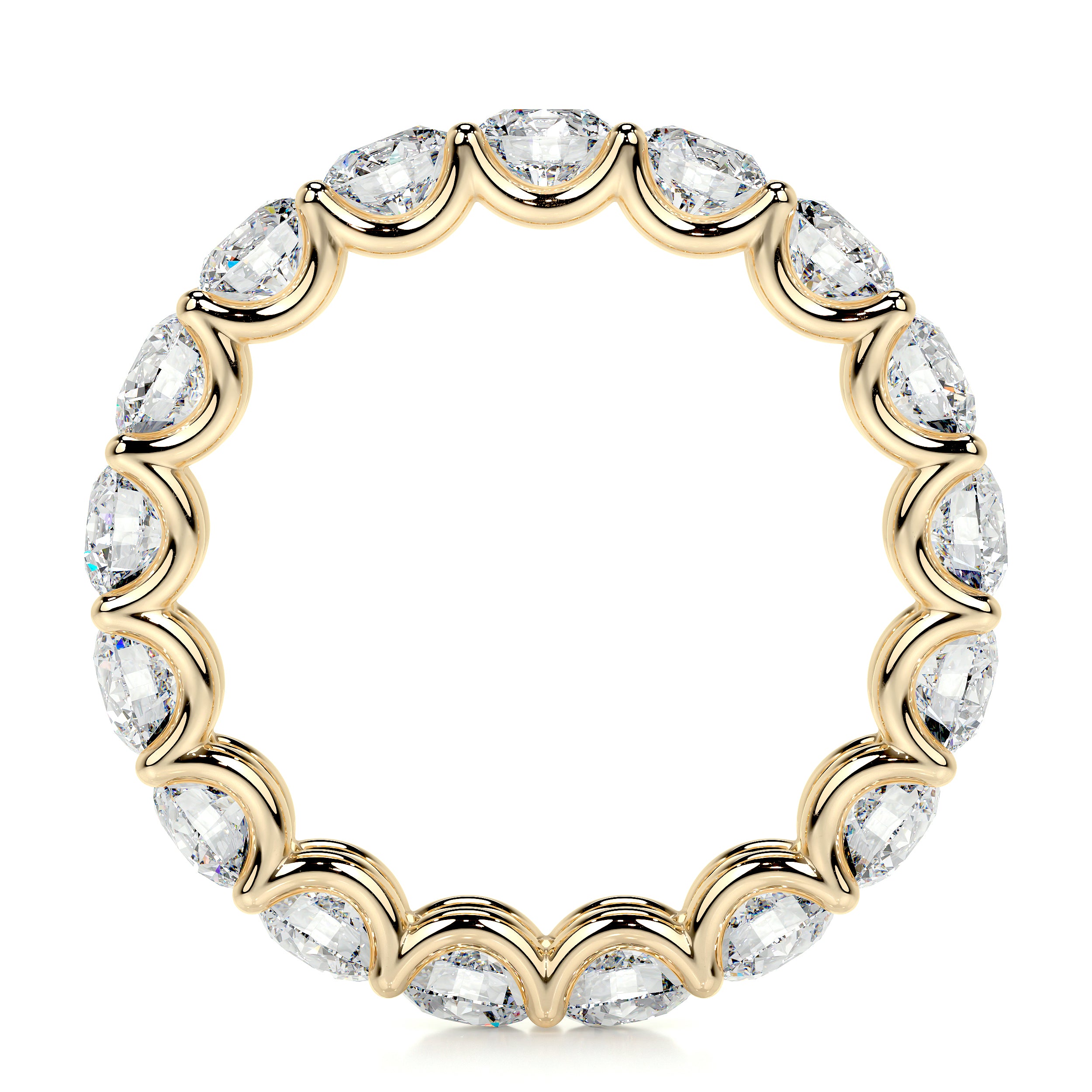 Trinity Lab Grown Eternity Wedding Ring -18K Yellow Gold