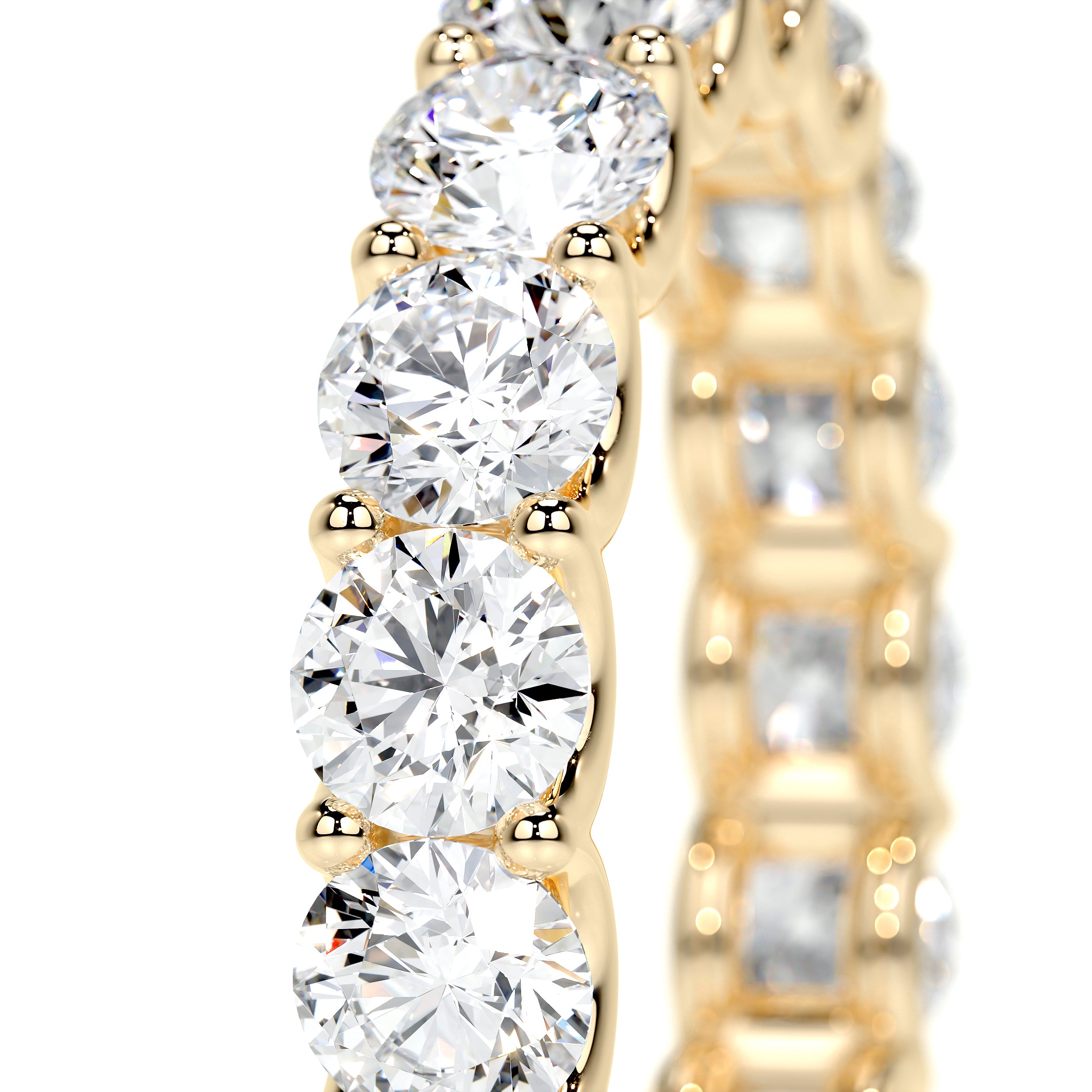 Trinity Lab Grown Eternity Wedding Ring -18K Yellow Gold