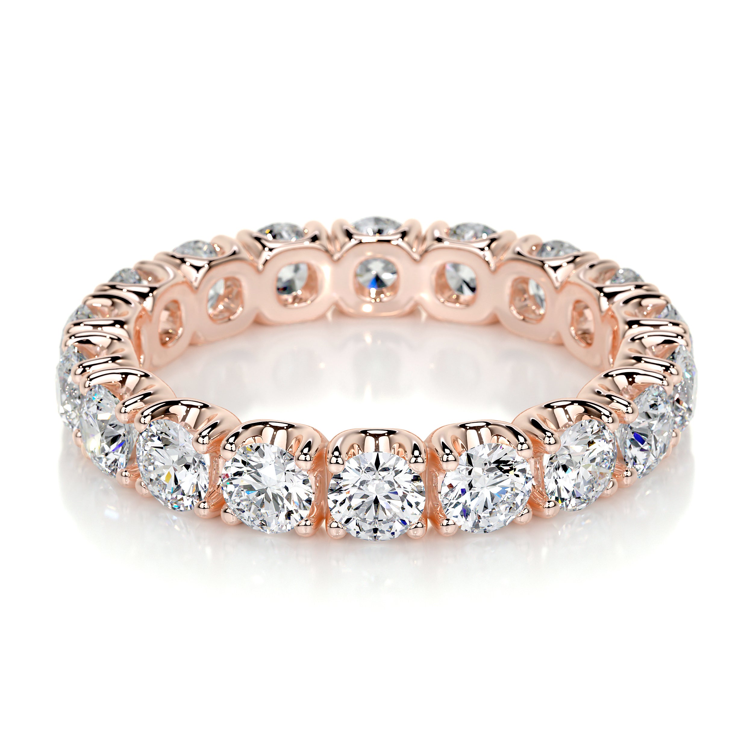 Trinity Lab Grown Eternity Wedding Ring (2.4 Carat) -14K Rose Gold