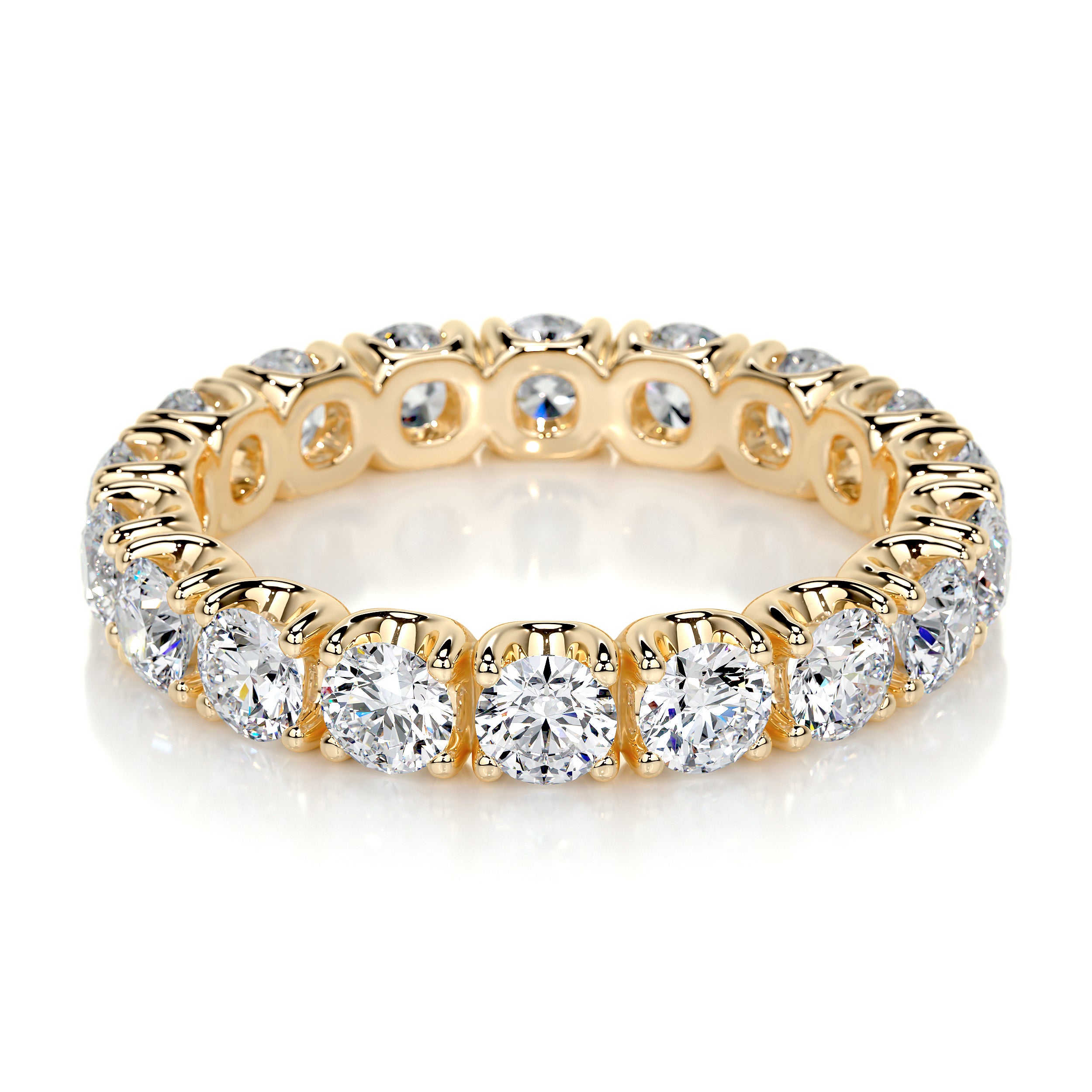 Trinity Lab Grown Eternity Wedding Ring   (2.4 Carat) -18K Yellow Gold