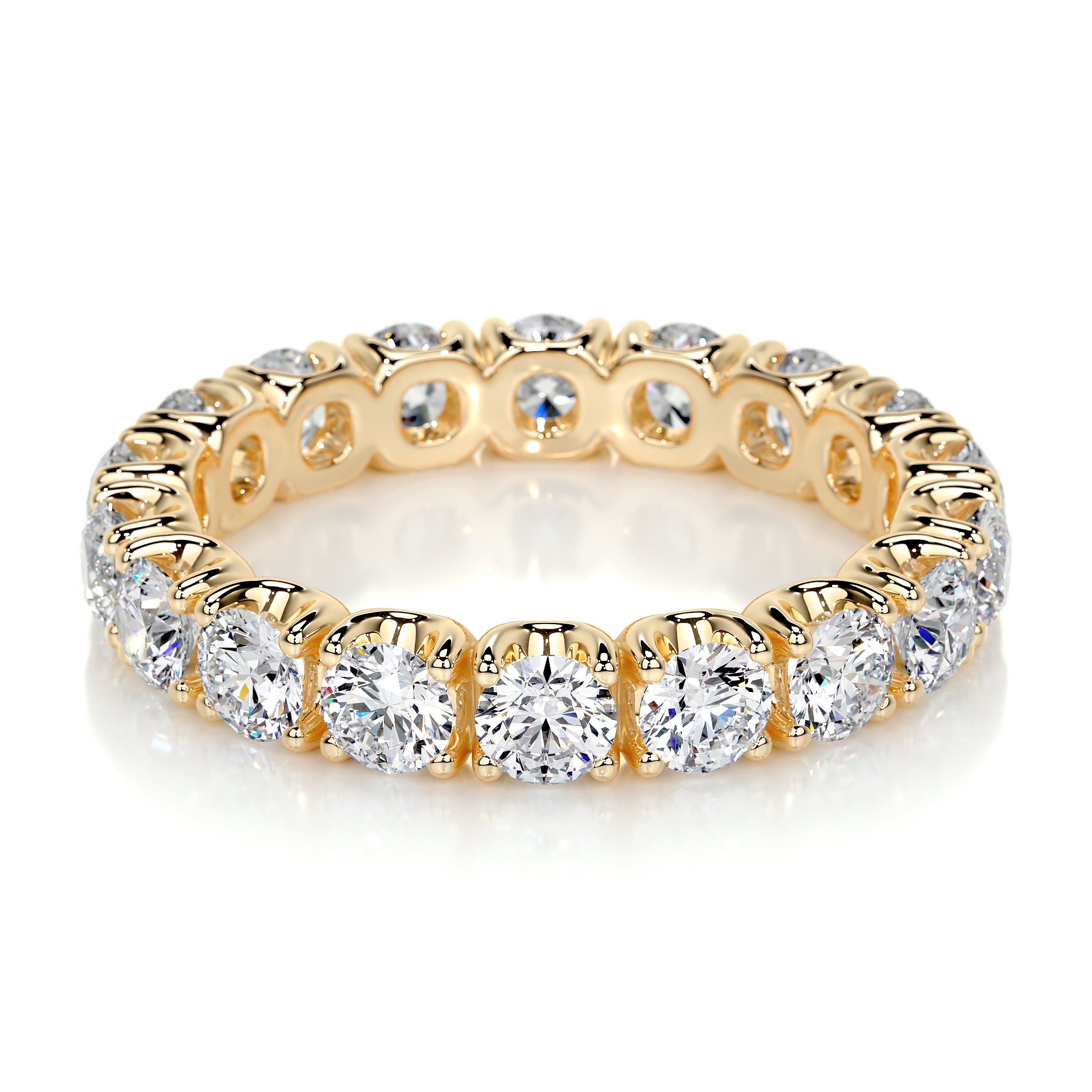 Trinity Lab Grown Eternity Wedding Ring (2.4 Carat) -18K Yellow Gold