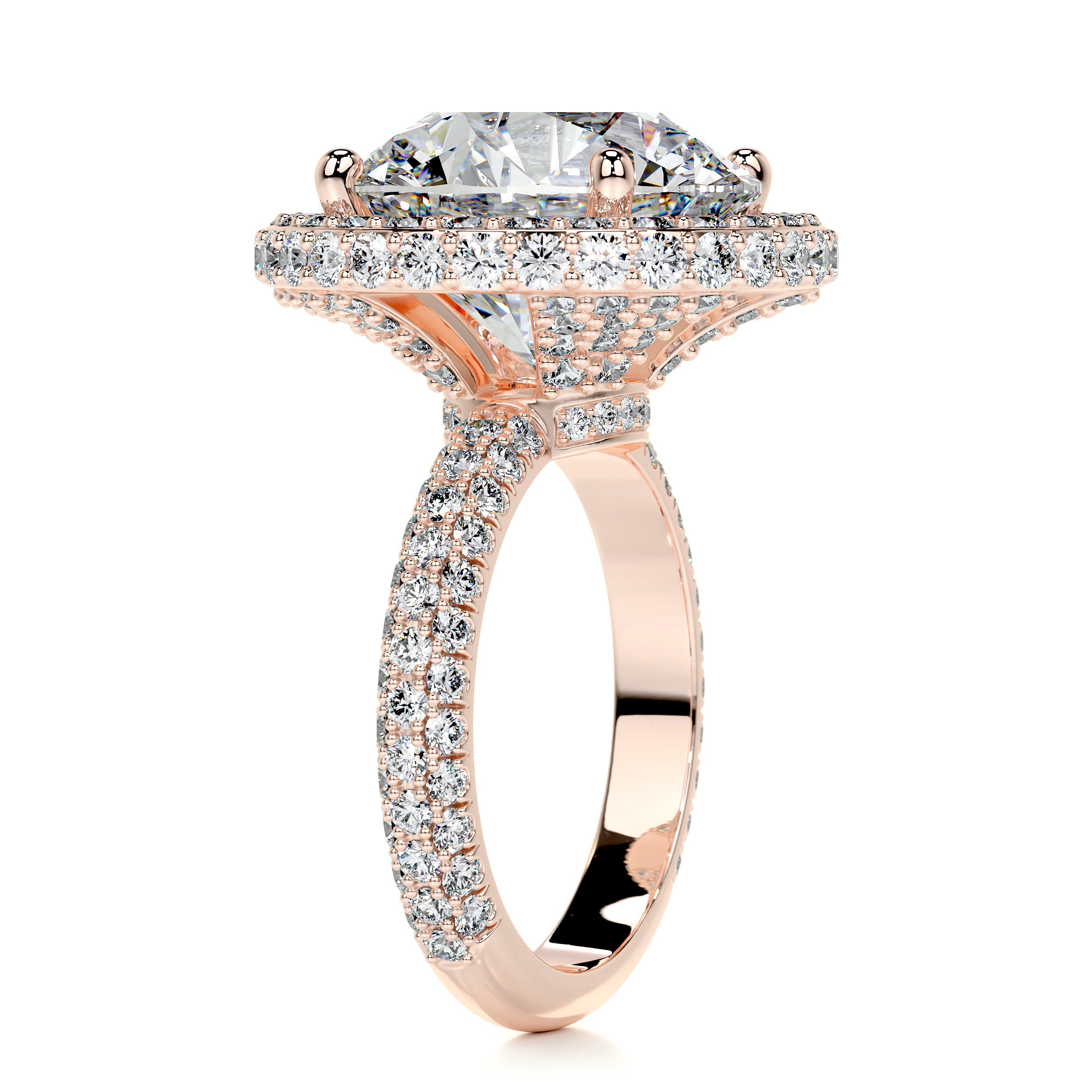 Asia Moissanite & Diamonds Ring -14K Rose Gold