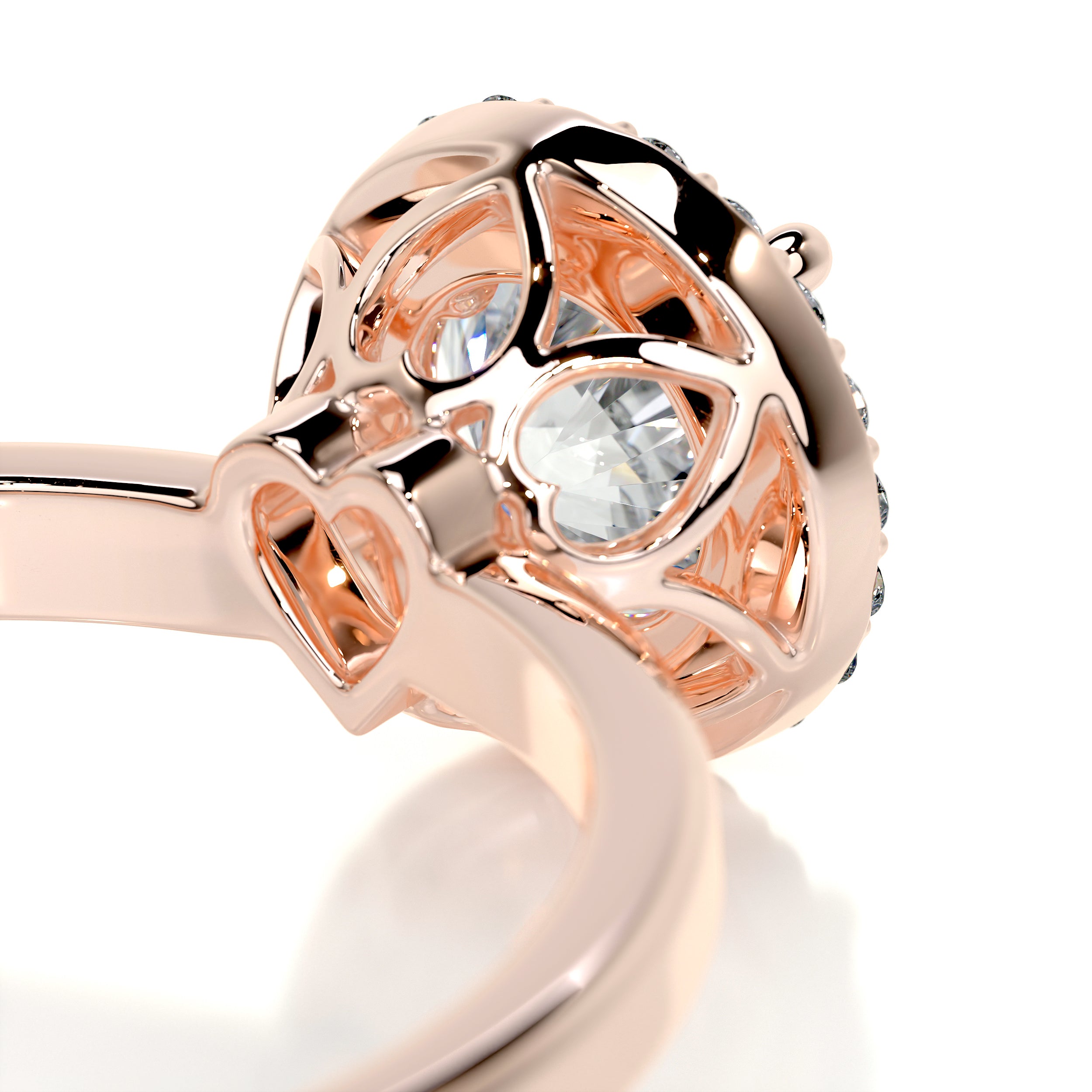 Anne Moissanite & Diamond Ring -14K Rose Gold