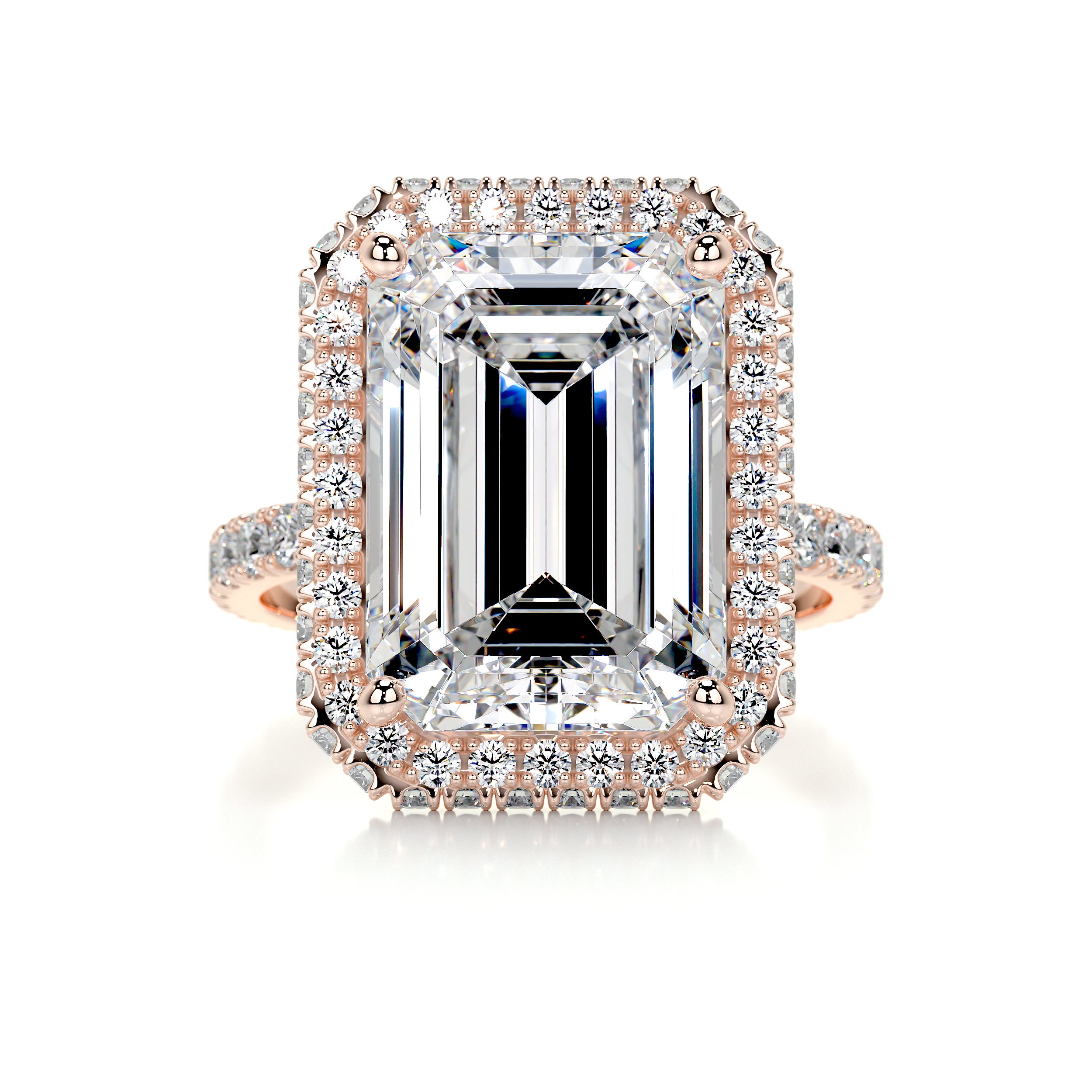 Claire Moissanite & Diamond Ring -14K Rose Gold