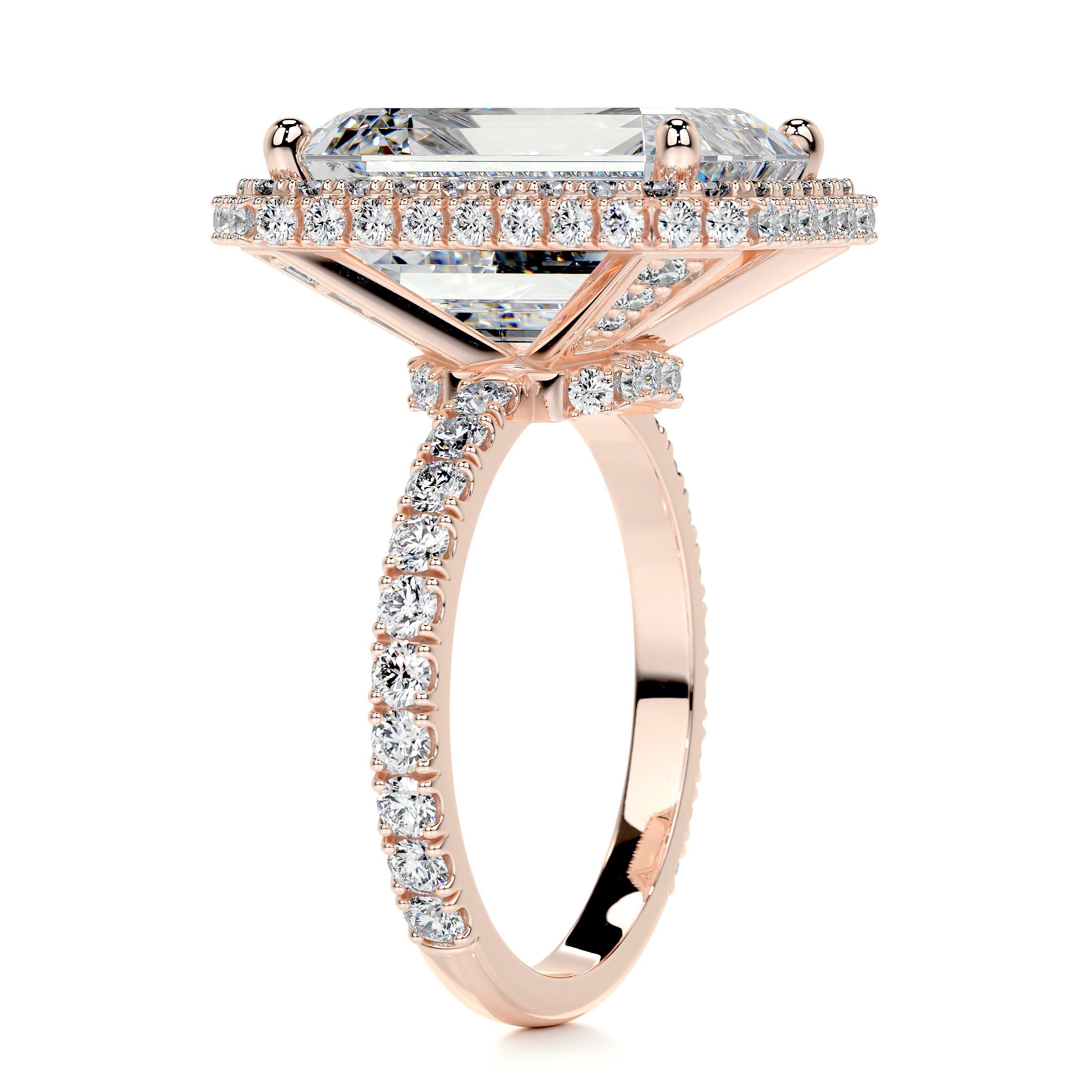 Claire Moissanite & Diamonds Ring -14K Rose Gold