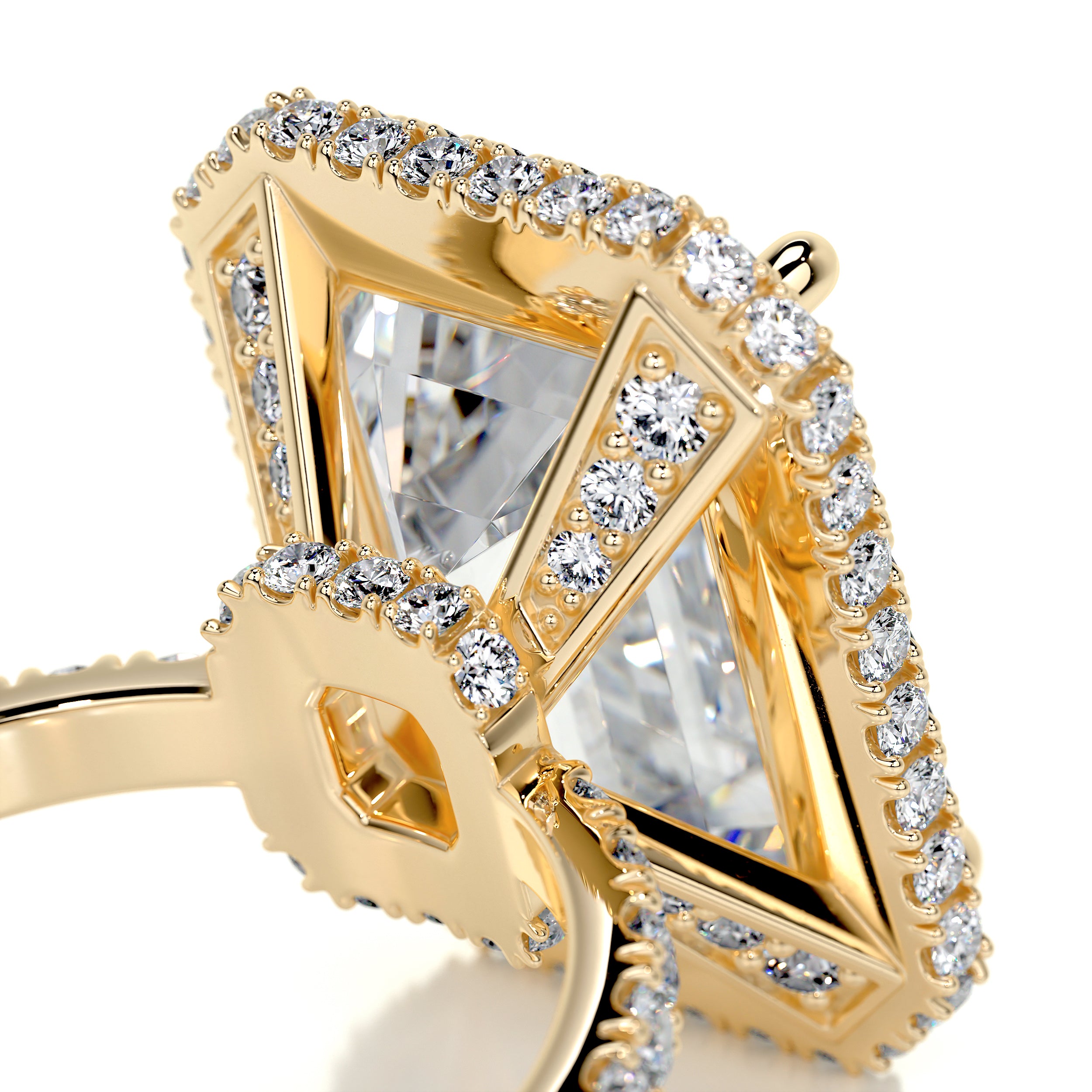 Claire Moissanite & Diamonds Ring -18K Yellow Gold