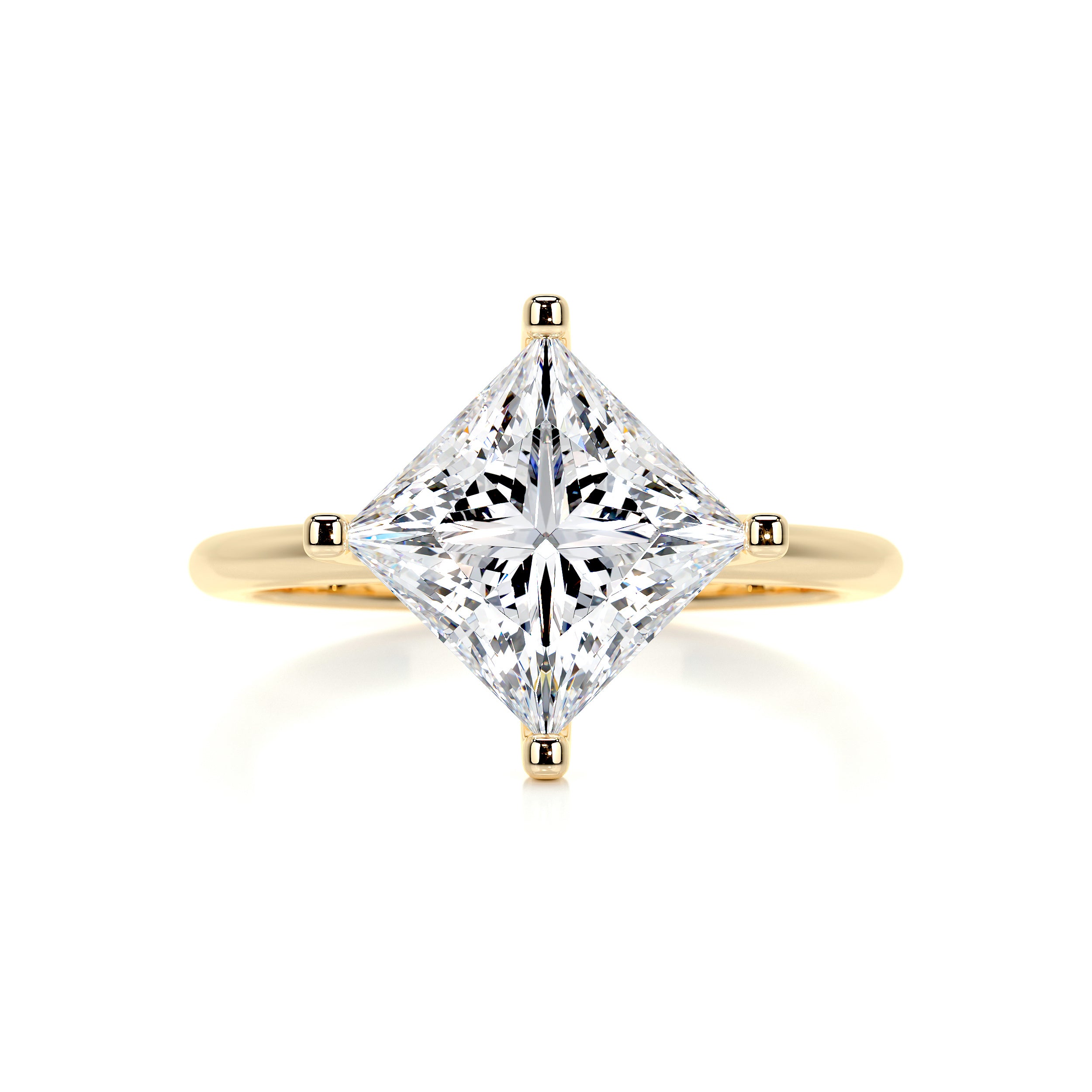 Alma Moissanite Ring -18K Yellow Gold