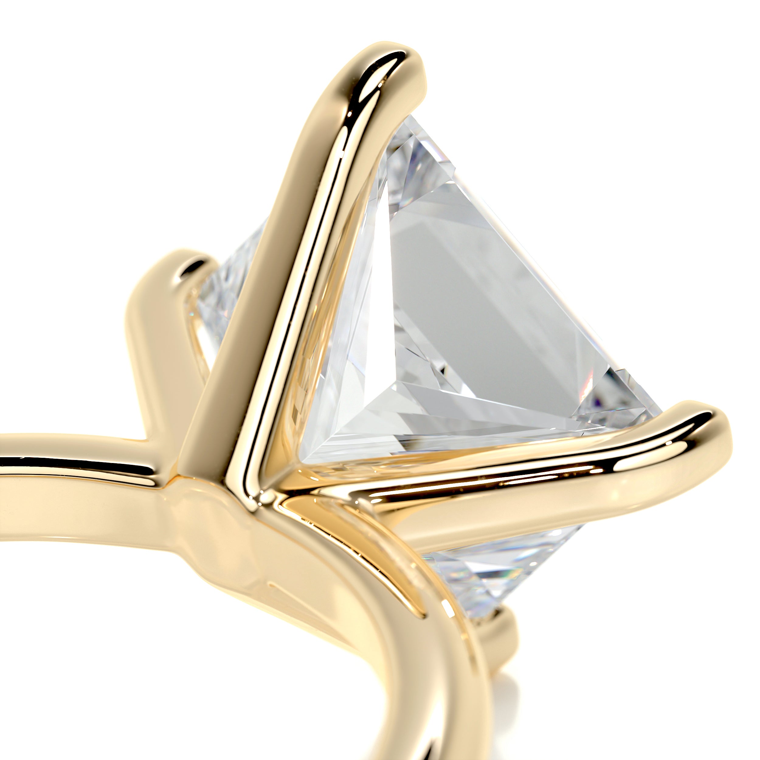 Alma Moissanite & Diamonds Ring -18K Yellow Gold